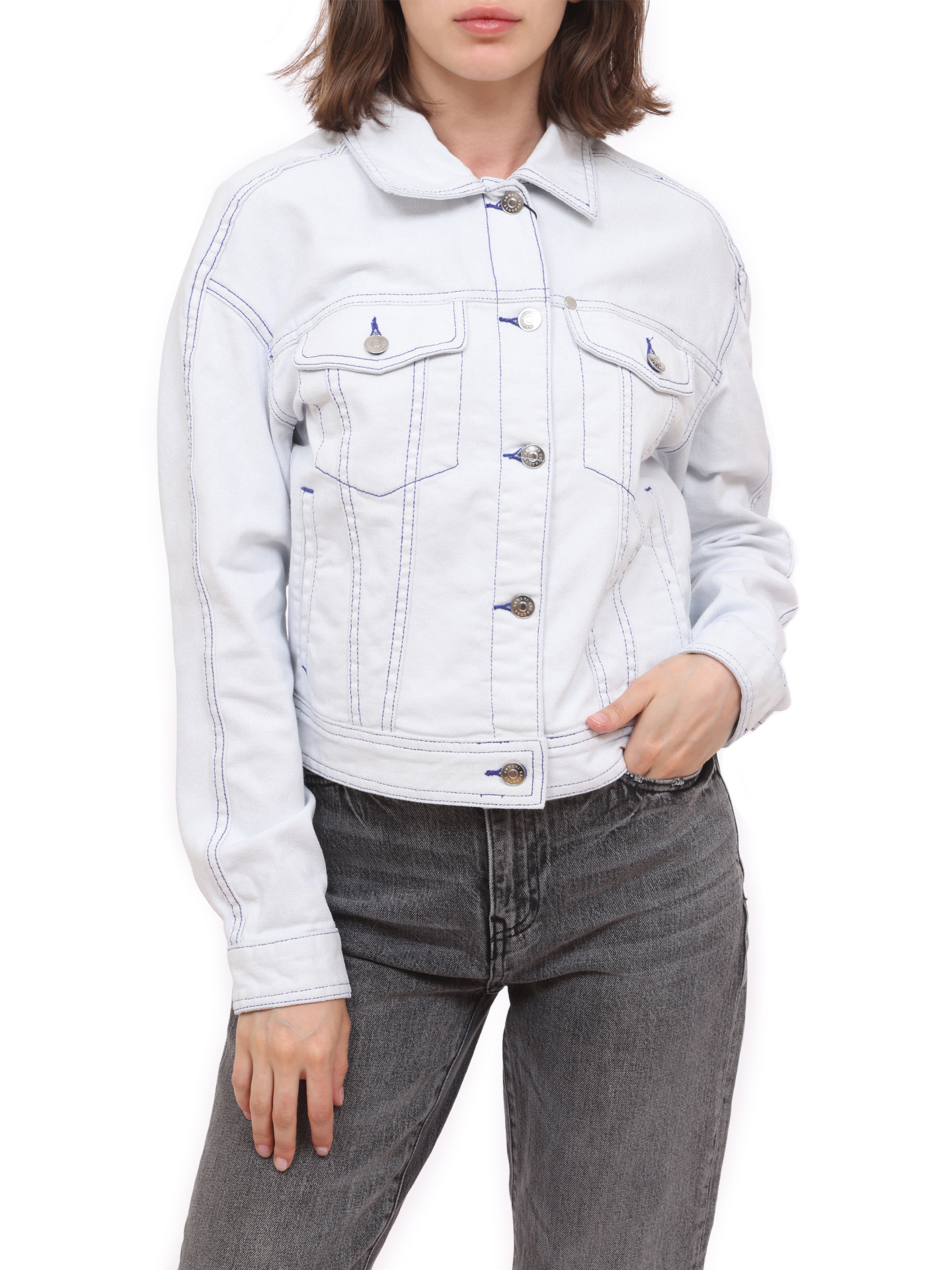 Куртка Armani Exchange 3KYB27 Y1VEZ 15AE укороченная женская из денима — купить в интернет-магазине Verdistore