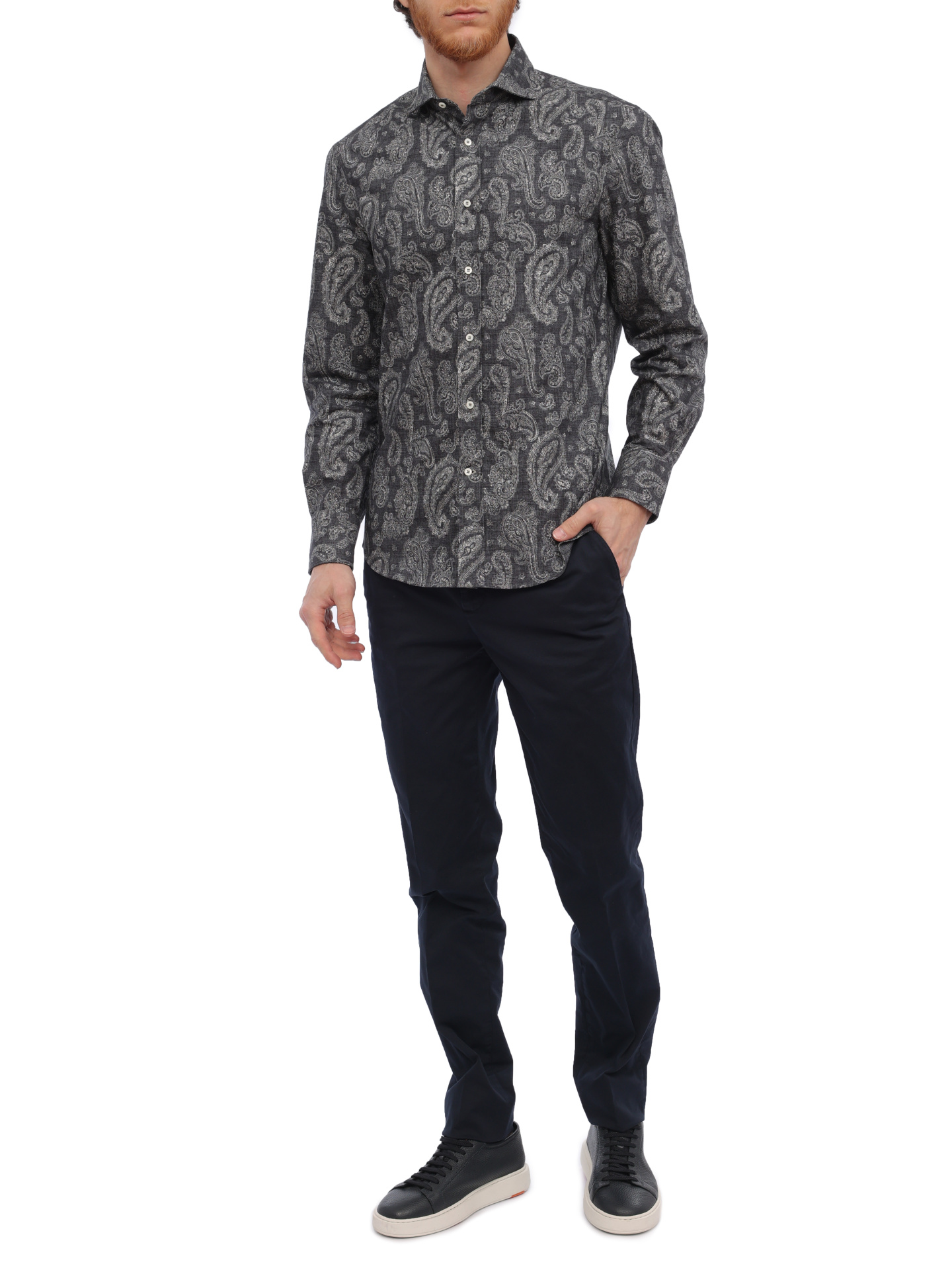 Рубашка Brunello Cucinelli MM6591718 C001 хлопковая мужская — купить в интернет-магазине Verdistore