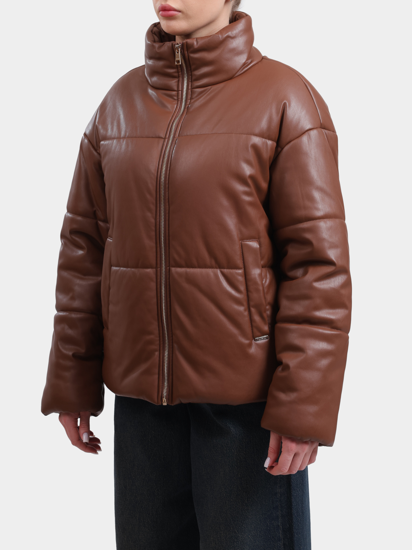 Пуховик WF2175 E0392 X0401 коричневый женский укороченный — купить в интернет-магазине Verdistore