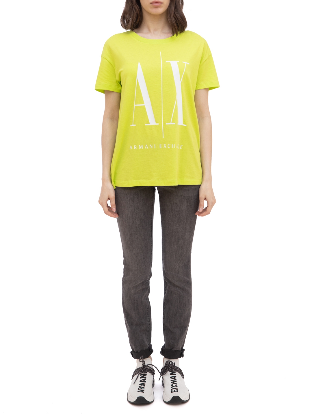 Футболка Armani Exchange 8NYTCX неоновая женская с логотипом — купить в интернет-магазине Verdistore