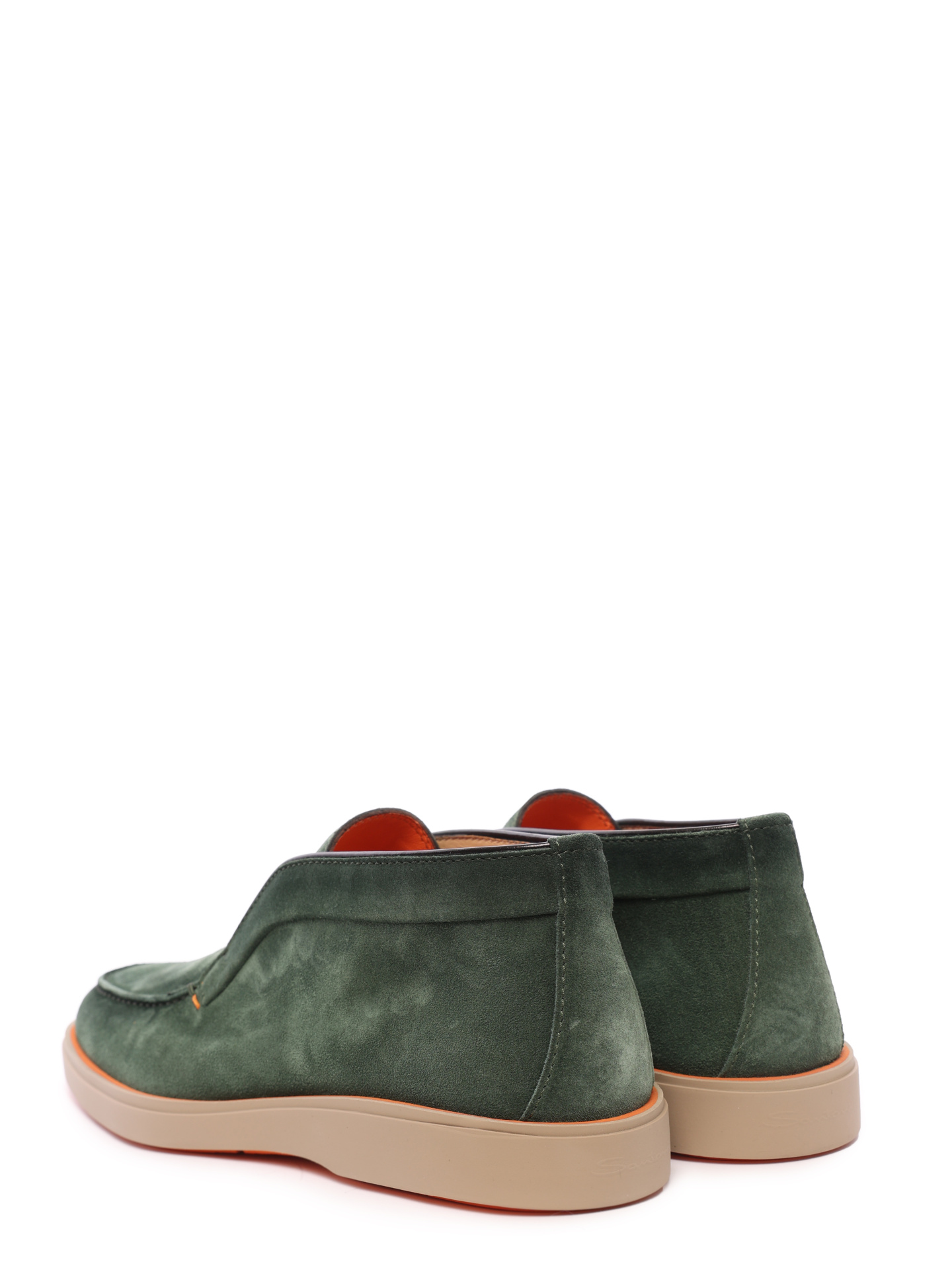 Ботинки темно-зеленые кожаные на бежевой подошве  — купить в интернет-магазине Verdistore