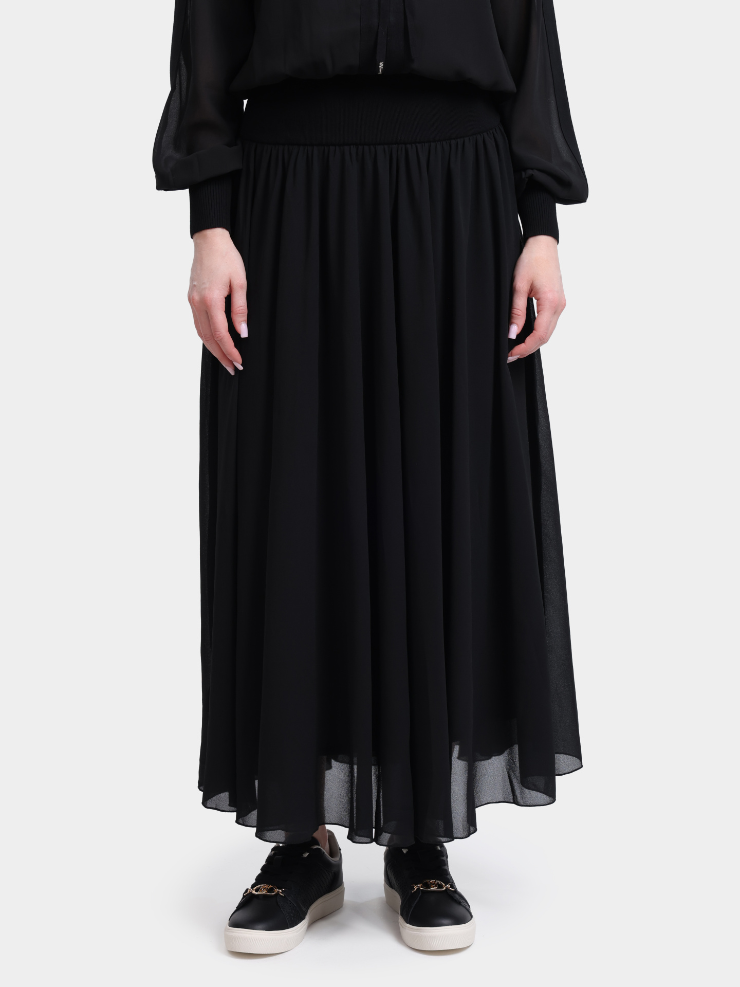 Юбка Marella MLLSTILLA 007 черная женская из легкой струящейся ткани — купить в интернет-магазине Verdistore