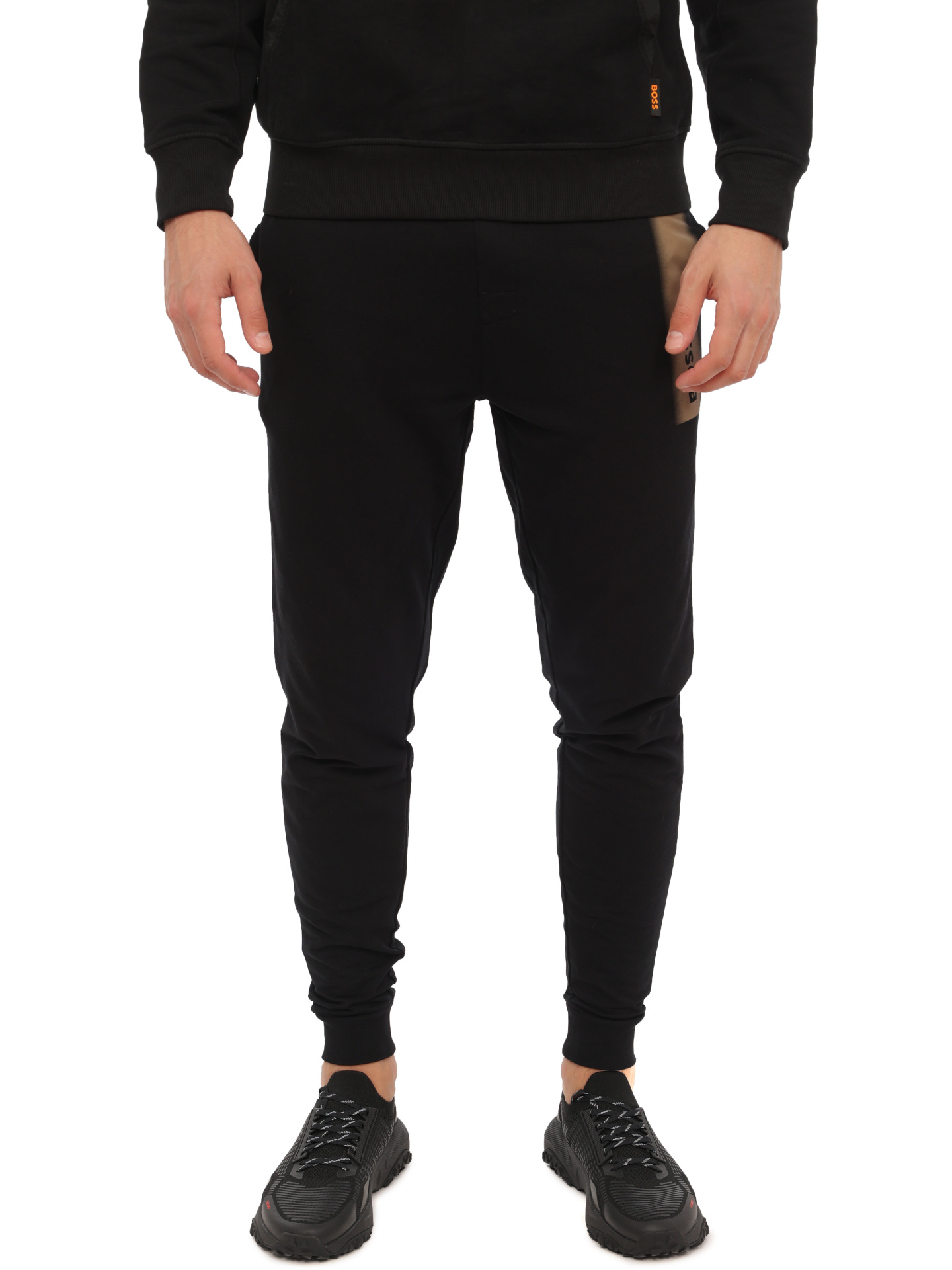 Брюки спортивные Boss 50503078 001 черные мужские с логотипом — купить в интернет-магазине Verdistore