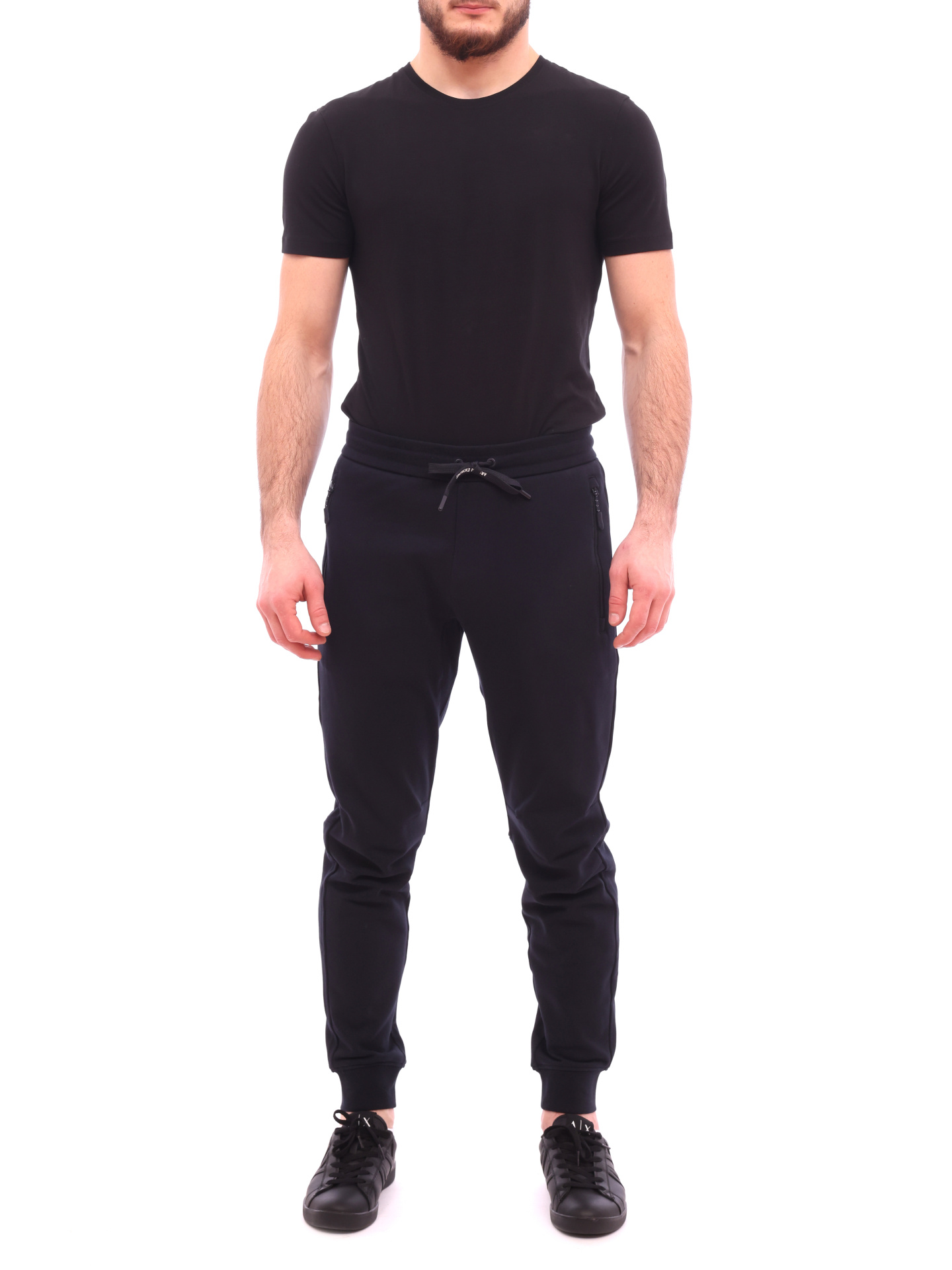 Брюки спортивные Armani Exchange 8NZP73 ZJKRZ 1510 темно-синие мужские с манжетами — купить в интернет-магазине Verdistore