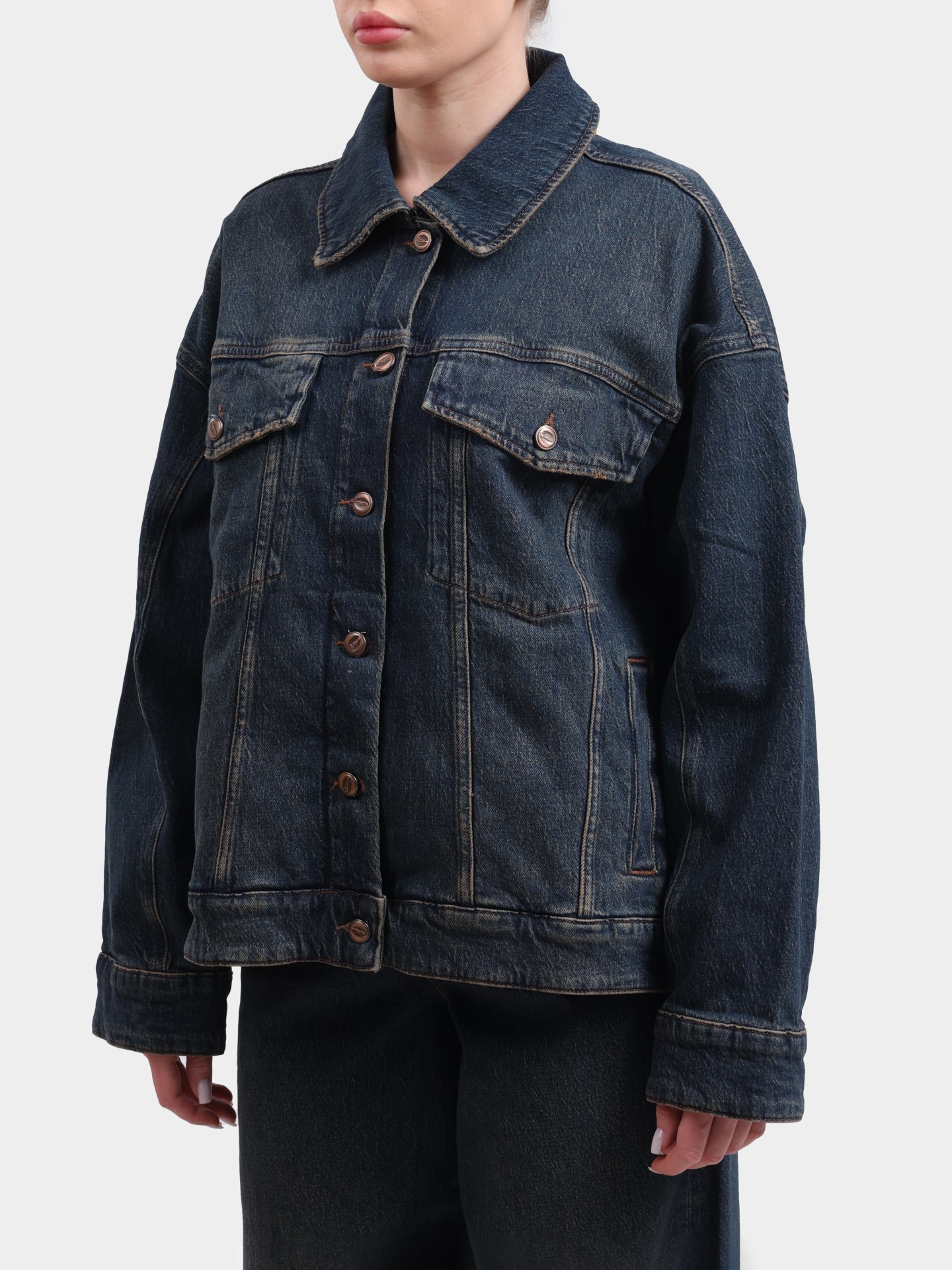 Куртка 1427-1560-02 синяя джинсовая женская — купить в интернет-магазине Verdistore