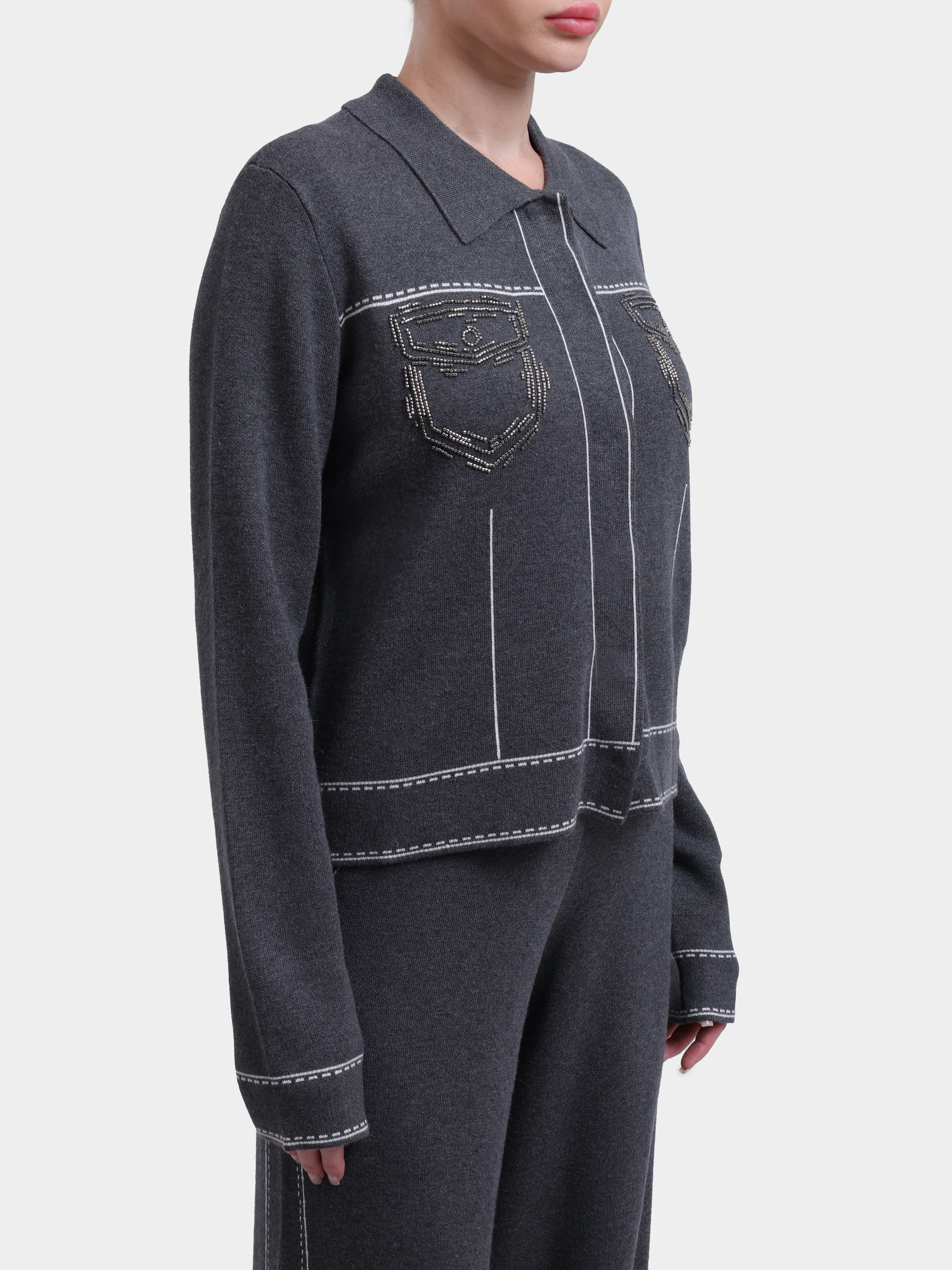 Жакет Liu-Jo Sport TF6076 MS59L D3031 серый женский укороченный — купить в интернет-магазине Verdistore