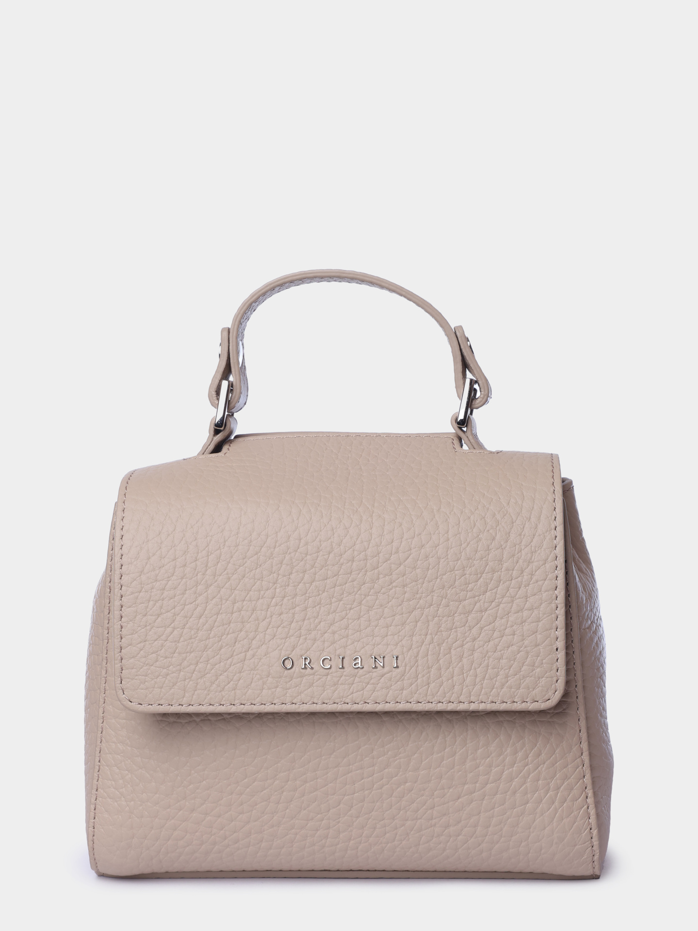 Сумка Orciani B02019 SOF SAВ бежевая женская из натуральной зернистой кожи — купить в интернет-магазине Verdistore