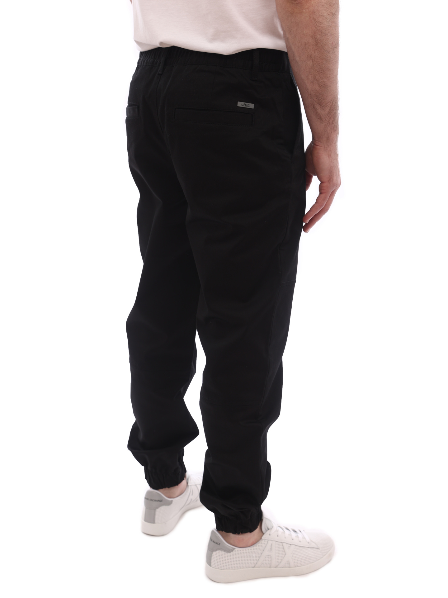 Брюки Armani Exchange 3LZP06 ZNTGZ 1200 черные мужские с эластичными манжетами — купить в интернет-магазине Verdistore
