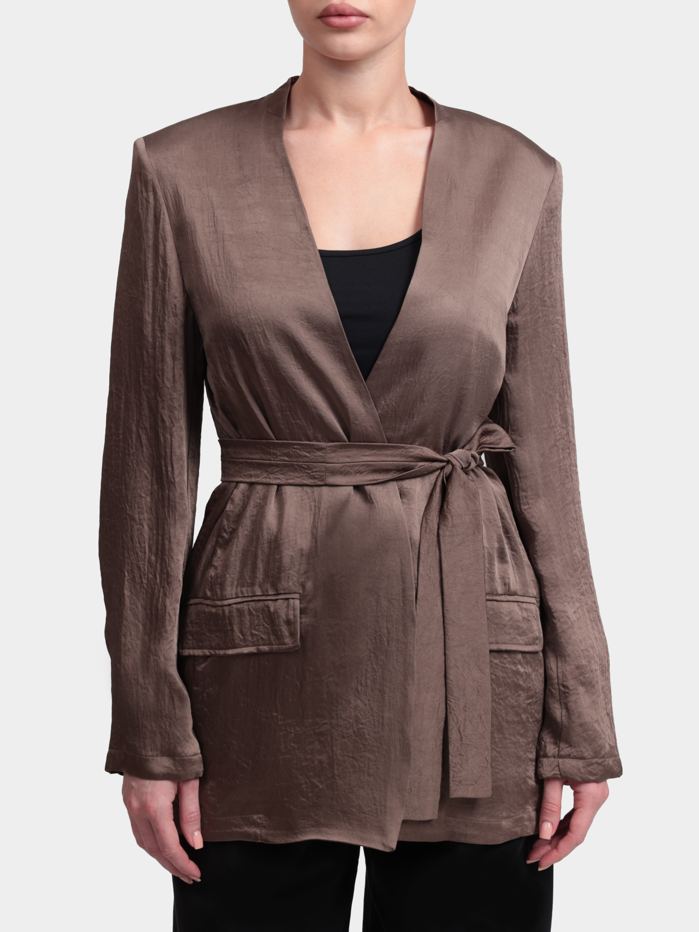 Жакет Marella Monochrome MLMPANDA 001 коричневый женский с эффектом жатой текстуры — купить в интернет-магазине Verdistore