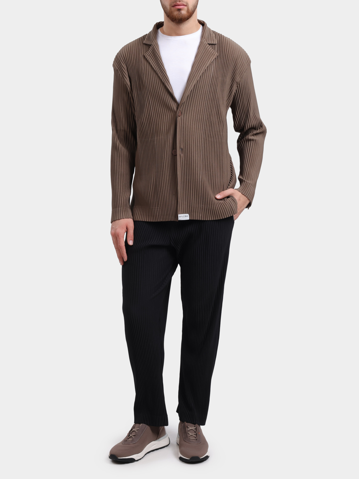 Пиджак Sphynx pleats 3876-2 коричневый мужской плиссерованный — купить в интернет-магазине Verdistore