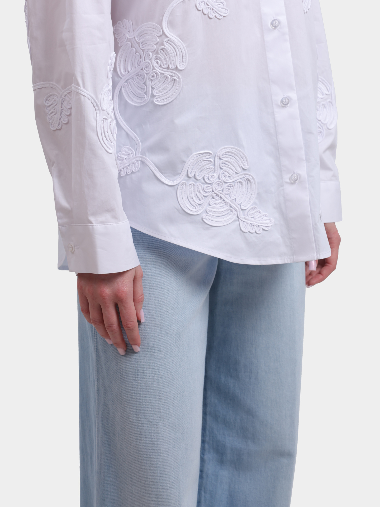 Рубашка Liu-Jo BLACK LABEL CA6170 T039A 11111 белая женская с крупной вышивкой — купить в интернет-магазине Verdistore