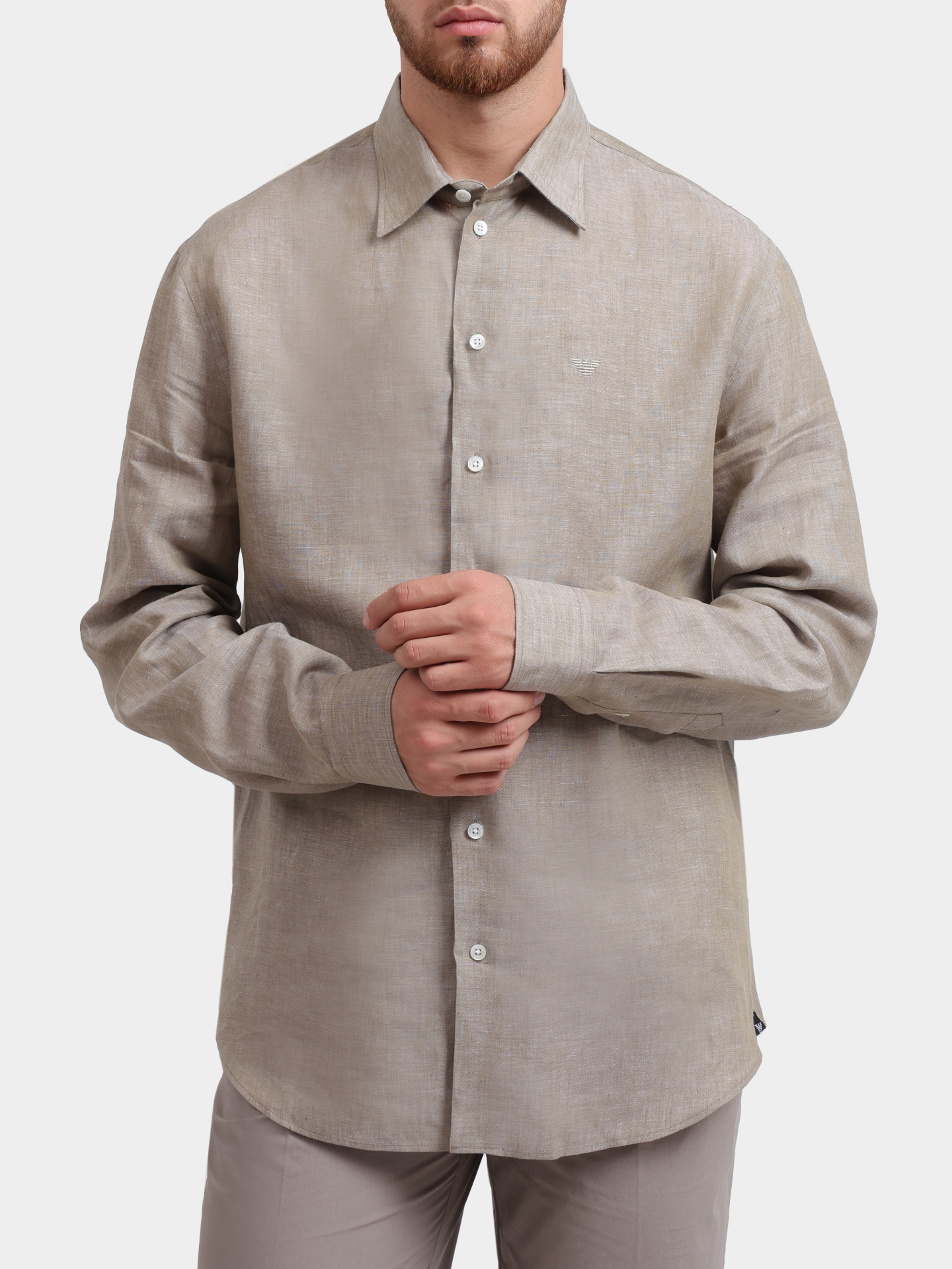 Рубашка Emporio Armani 01SM0L 010F9 542 льняная мужская — купить в интернет-магазине Verdistore