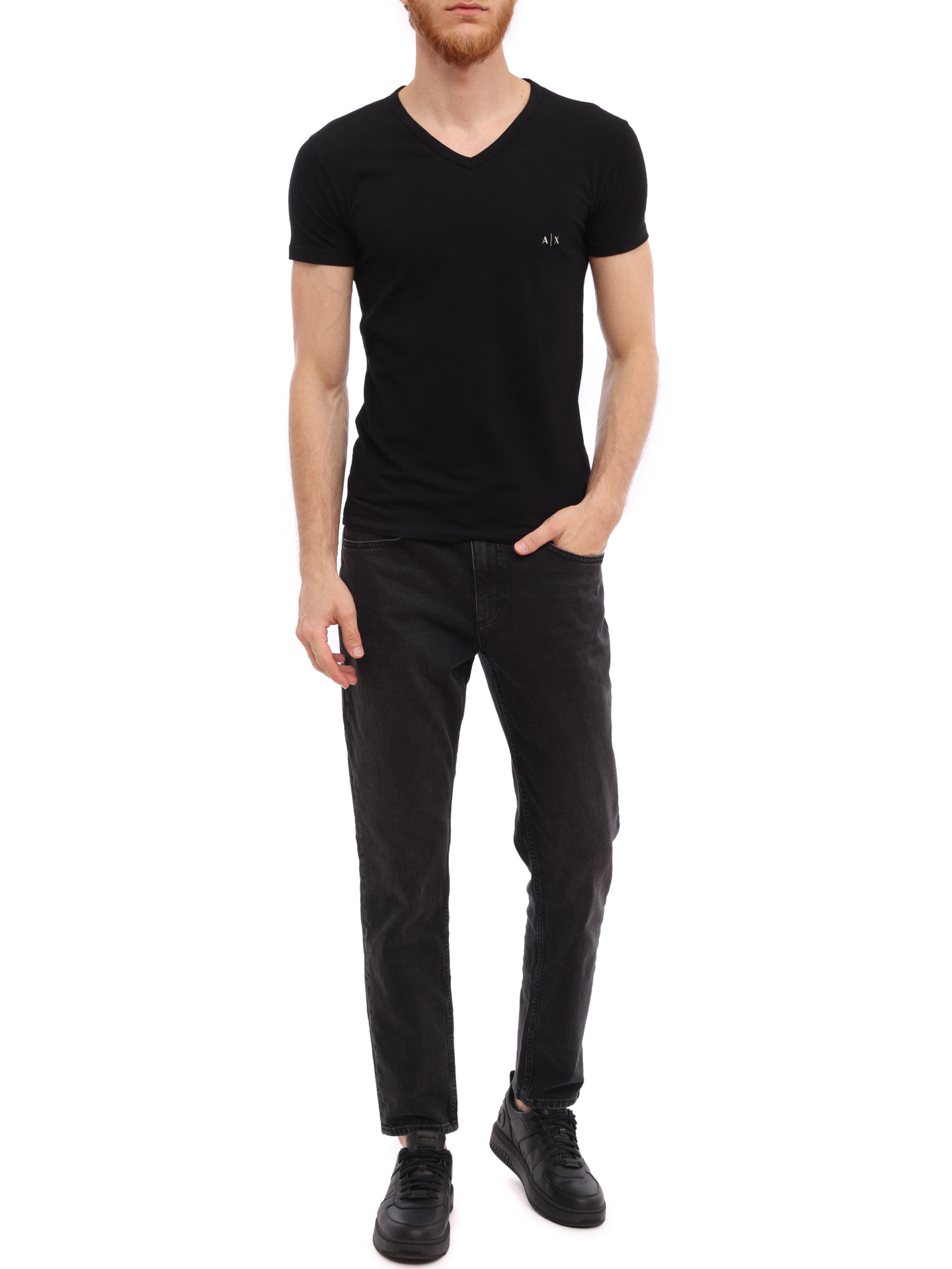 Комплект футболок Armani Exchange 956004 CC282 42520 хлопковый мужской с v-вырезом — купить в интернет-магазине Verdistore
