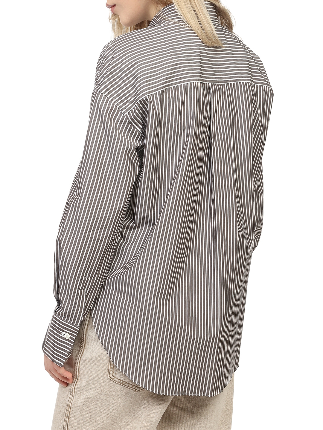 Рубашка Brunello Cucinelli MH701MO326 C1352 хлопковая женская в полоску — купить в интернет-магазине Verdistore