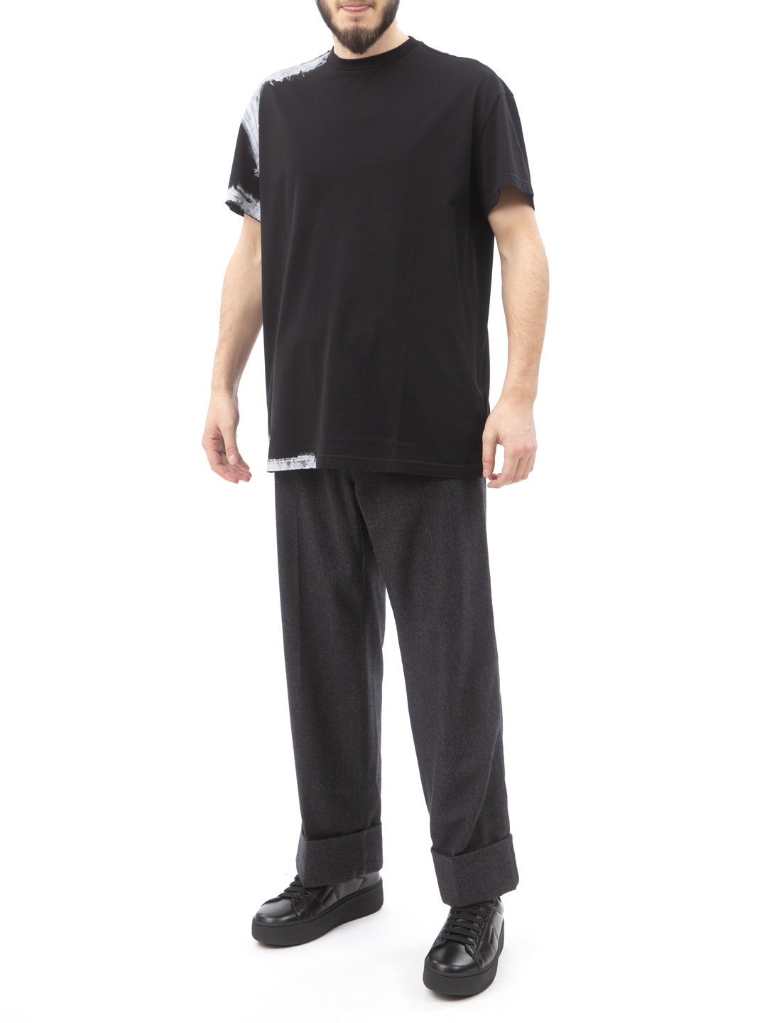  Брюки шерстяные цвета антрацит прямого кроя — купить в интернет-магазине Verdistore