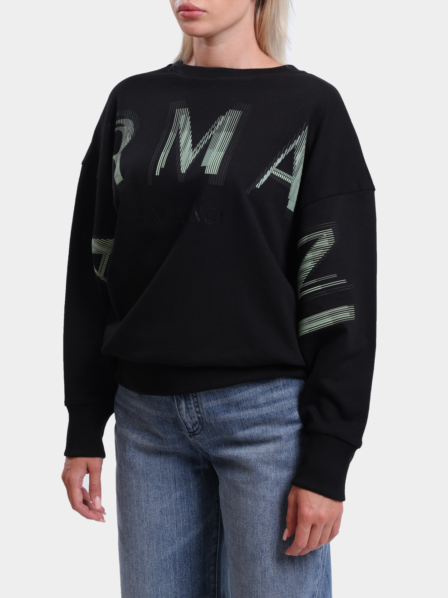Свитшот Armani Exchange XW000495 AF12739 UC001 черный женский — купить в интернет-магазине Verdistore