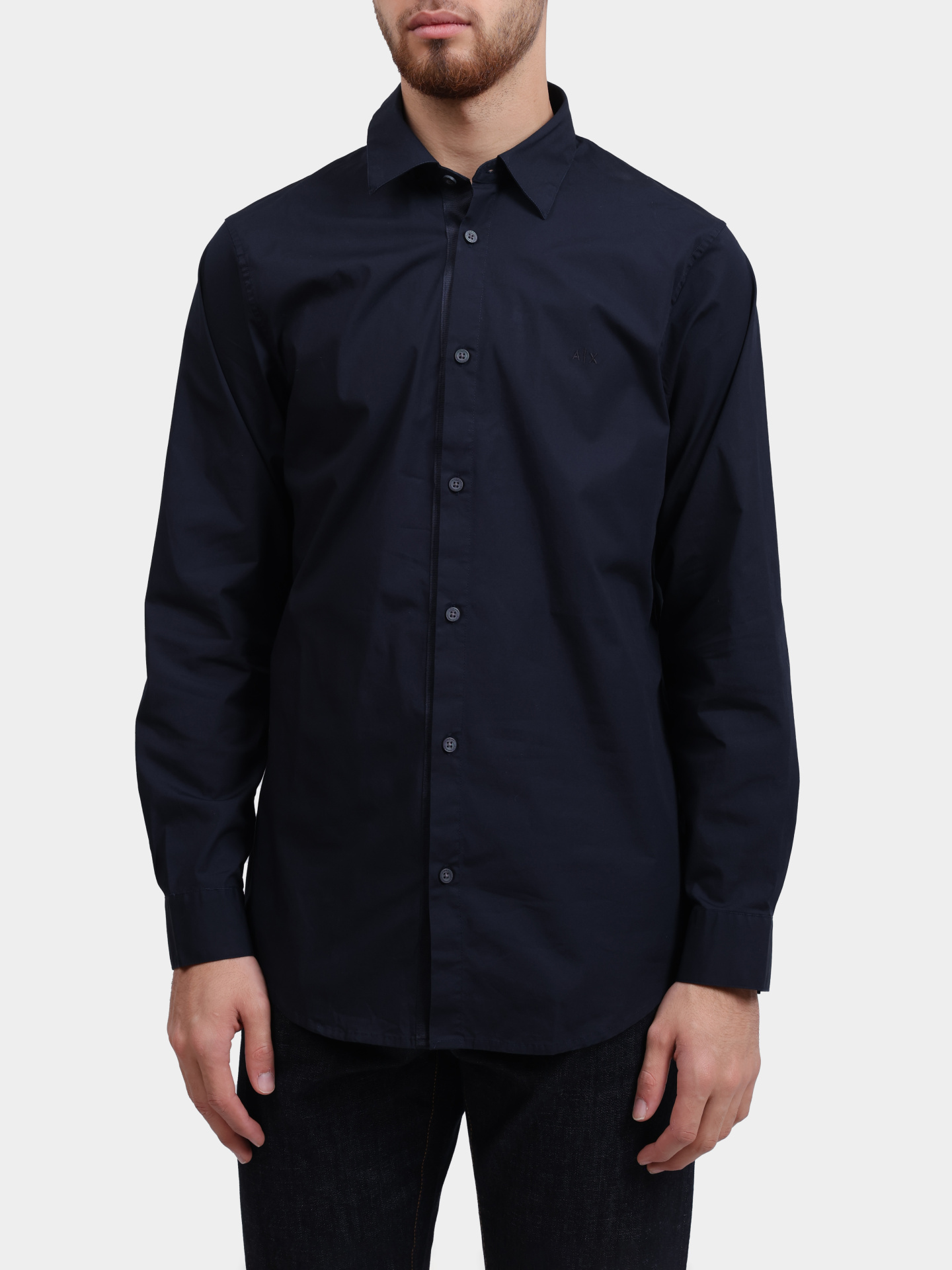 Рубашка Armani Exchange XM001500 AF16676 UB101 темно-синяя мужская — купить в интернет-магазине Verdistore