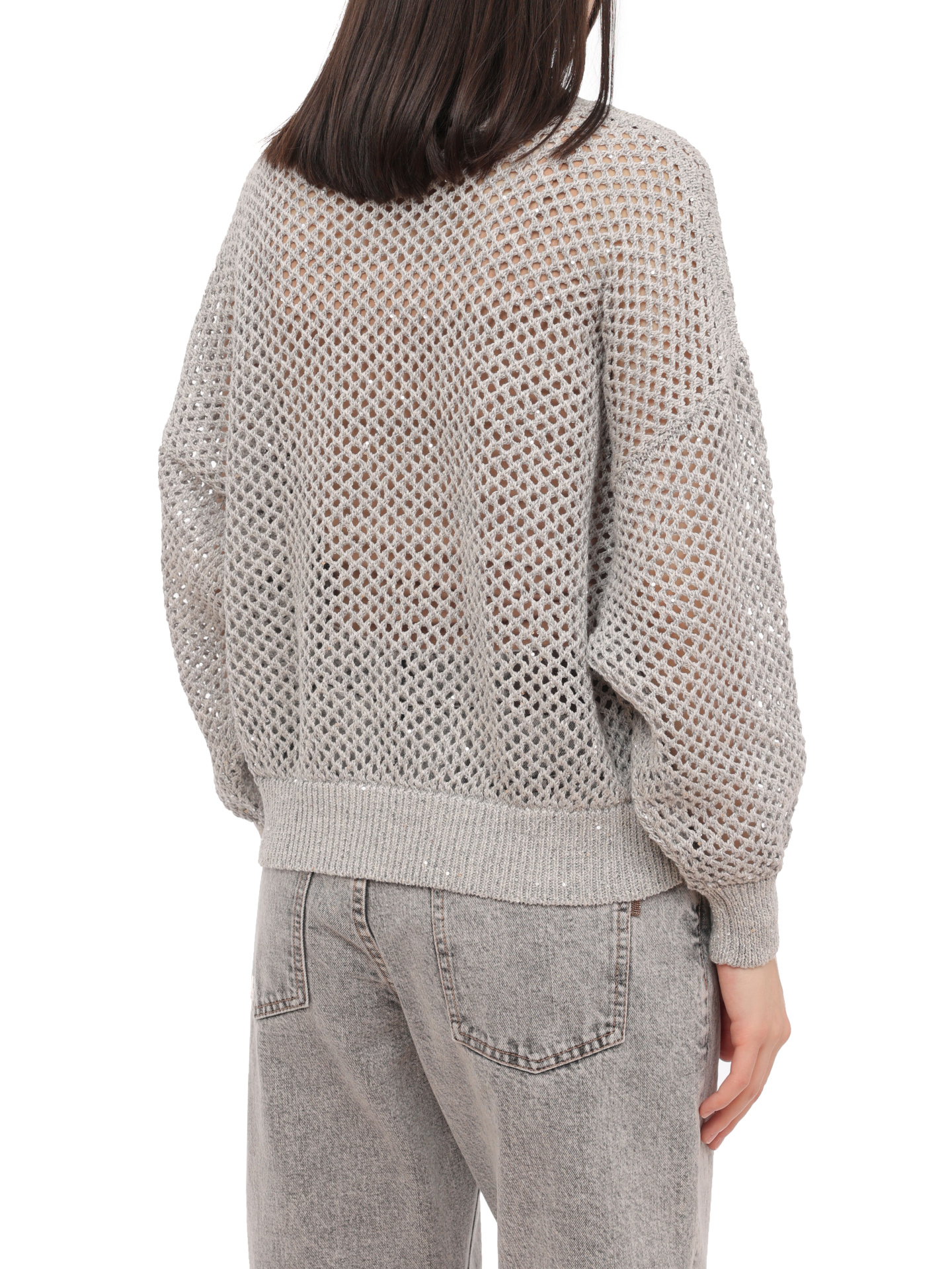 Джемпер Brunello Cucinelli MAJ585210 C1316 сетчатый женский — купить в интернет-магазине Verdistore