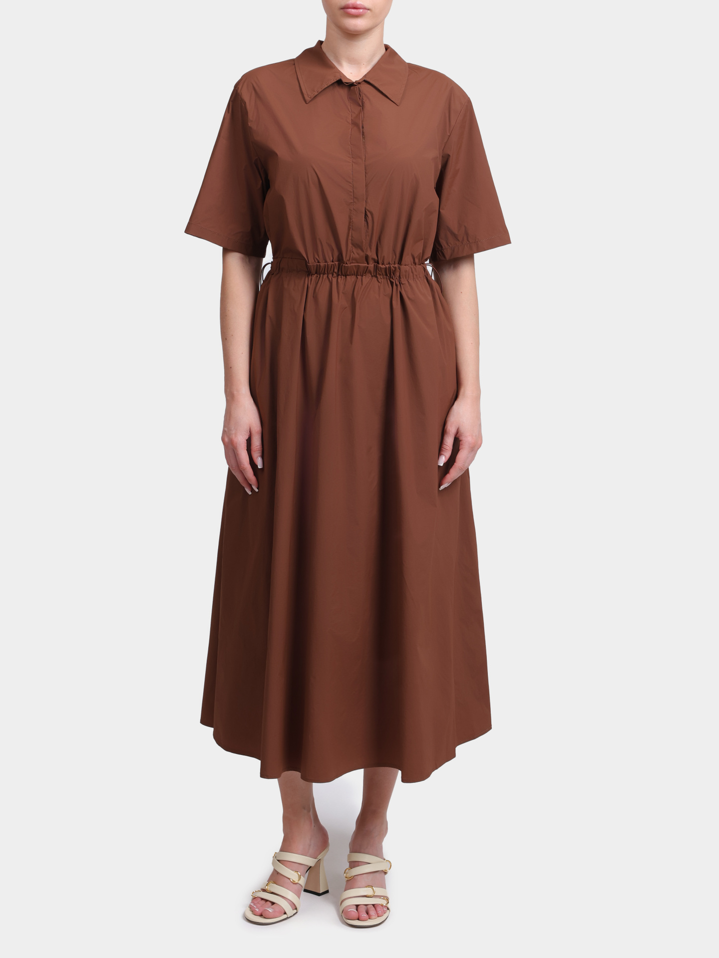 Платье Herno AB000061D 12431SZ 2240 терракотовое женское с поясом кулиской — купить в интернет-магазине Verdistore