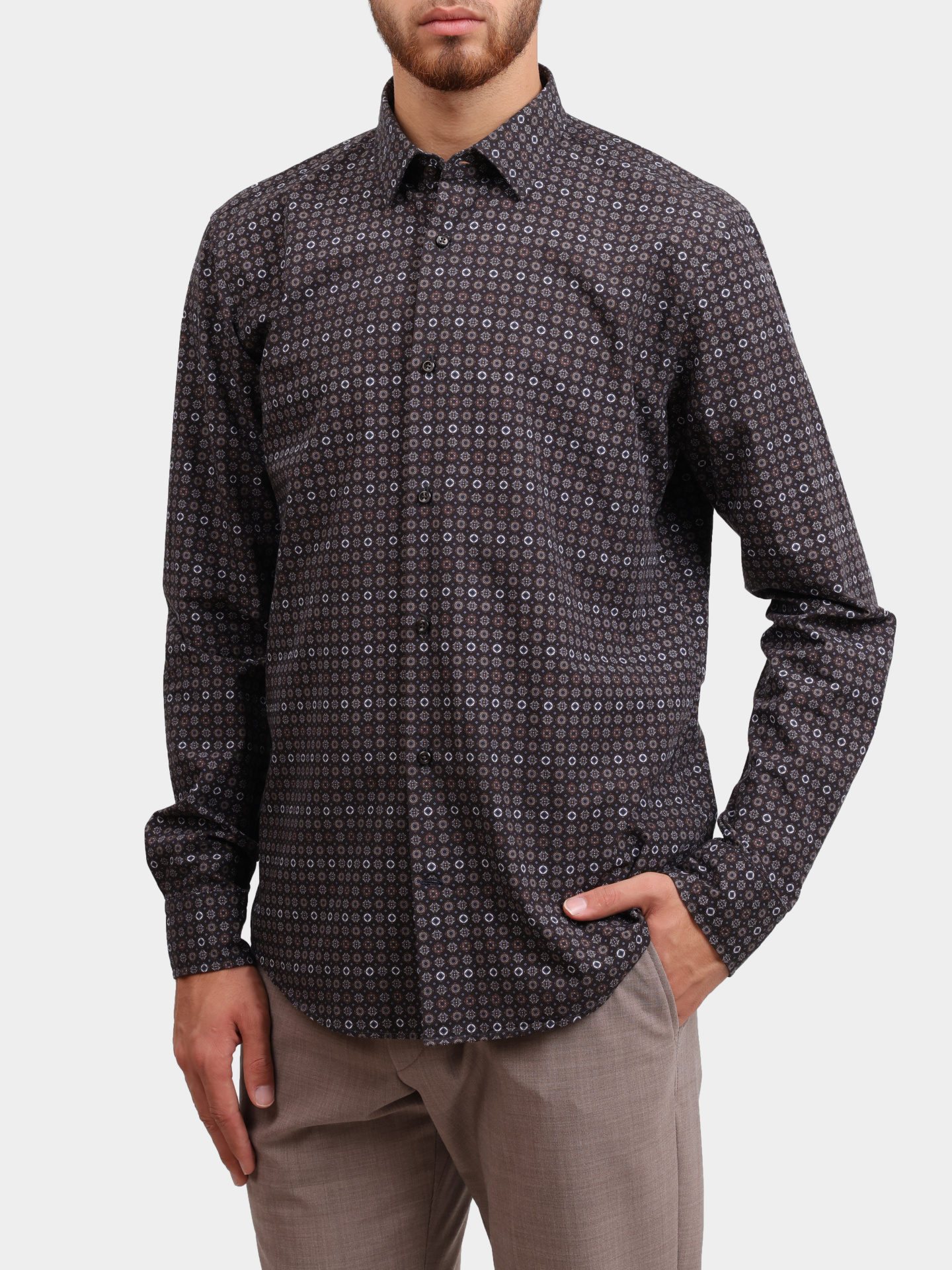 Рубашка Joop! 17 JSH-154Pit-W 10018640 207 хлопковая мужская с принтом — купить в интернет-магазине Verdistore