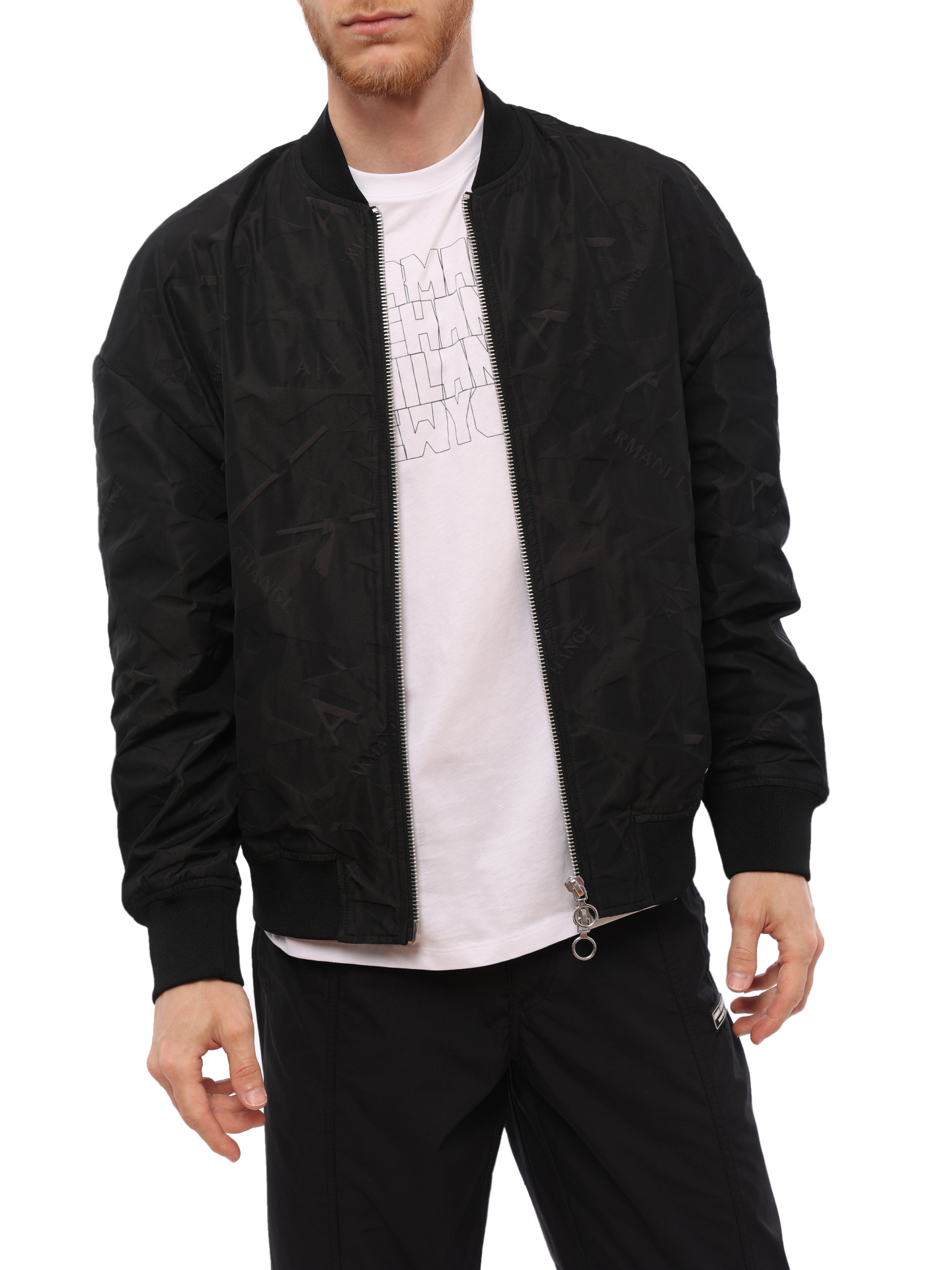 Куртка Armani Exchange 3RZBL4 ZN1SZ 1200 черная мужская из фактурной ткани — купить в интернет-магазине Verdistore