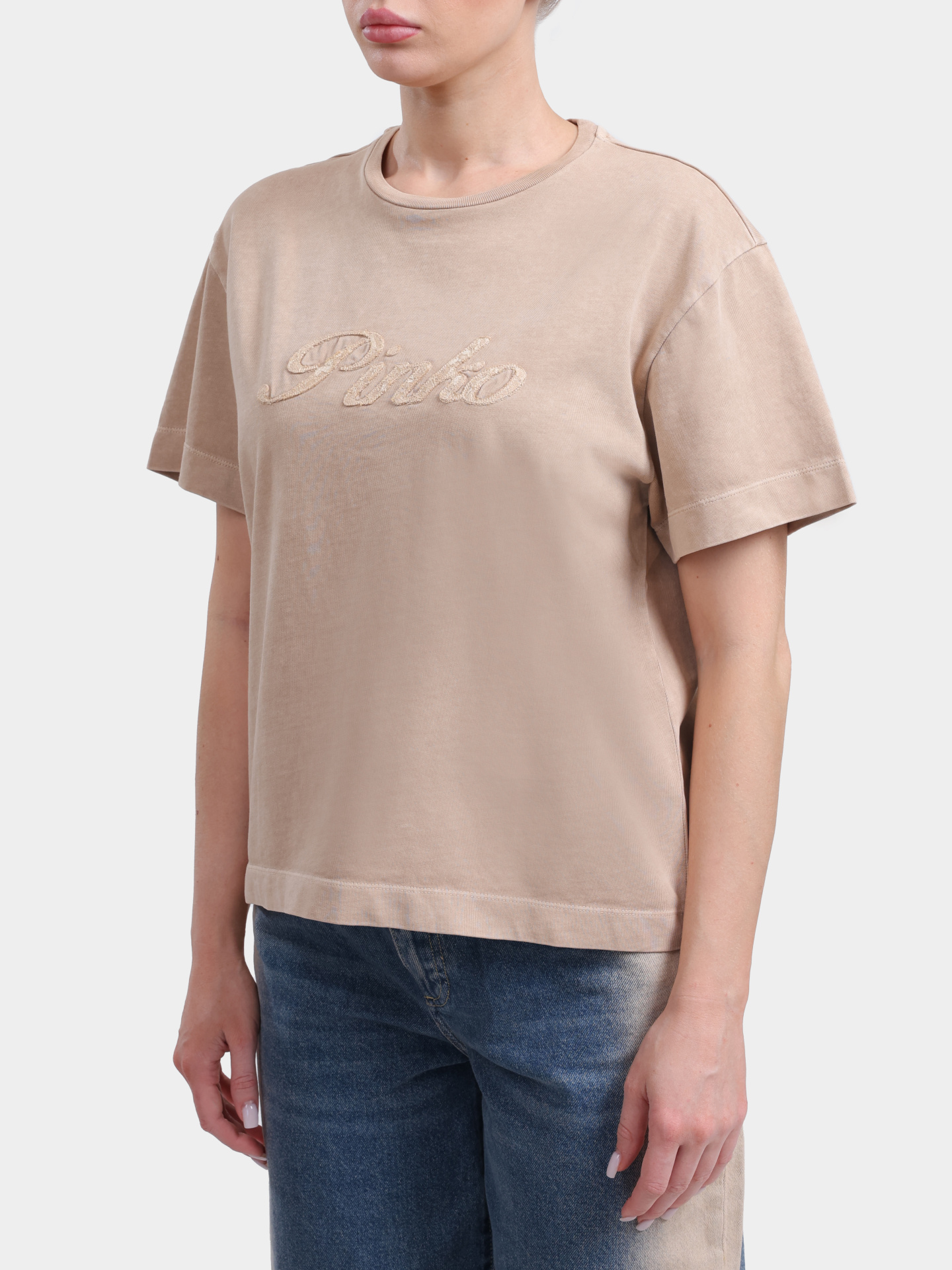 Футболка Pinko 106575 A36T C36 с рельефным логотипом женская — купить в интернет-магазине Verdistore