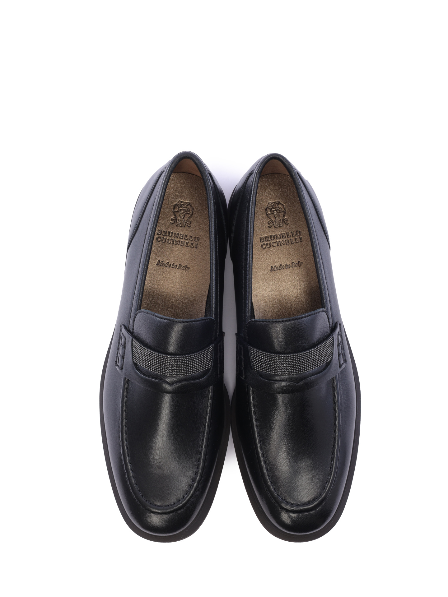 Лоферы Brunello Cucinelli MZNAGB1213 C101 черные женские из кожи — купить в интернет-магазине Verdistore