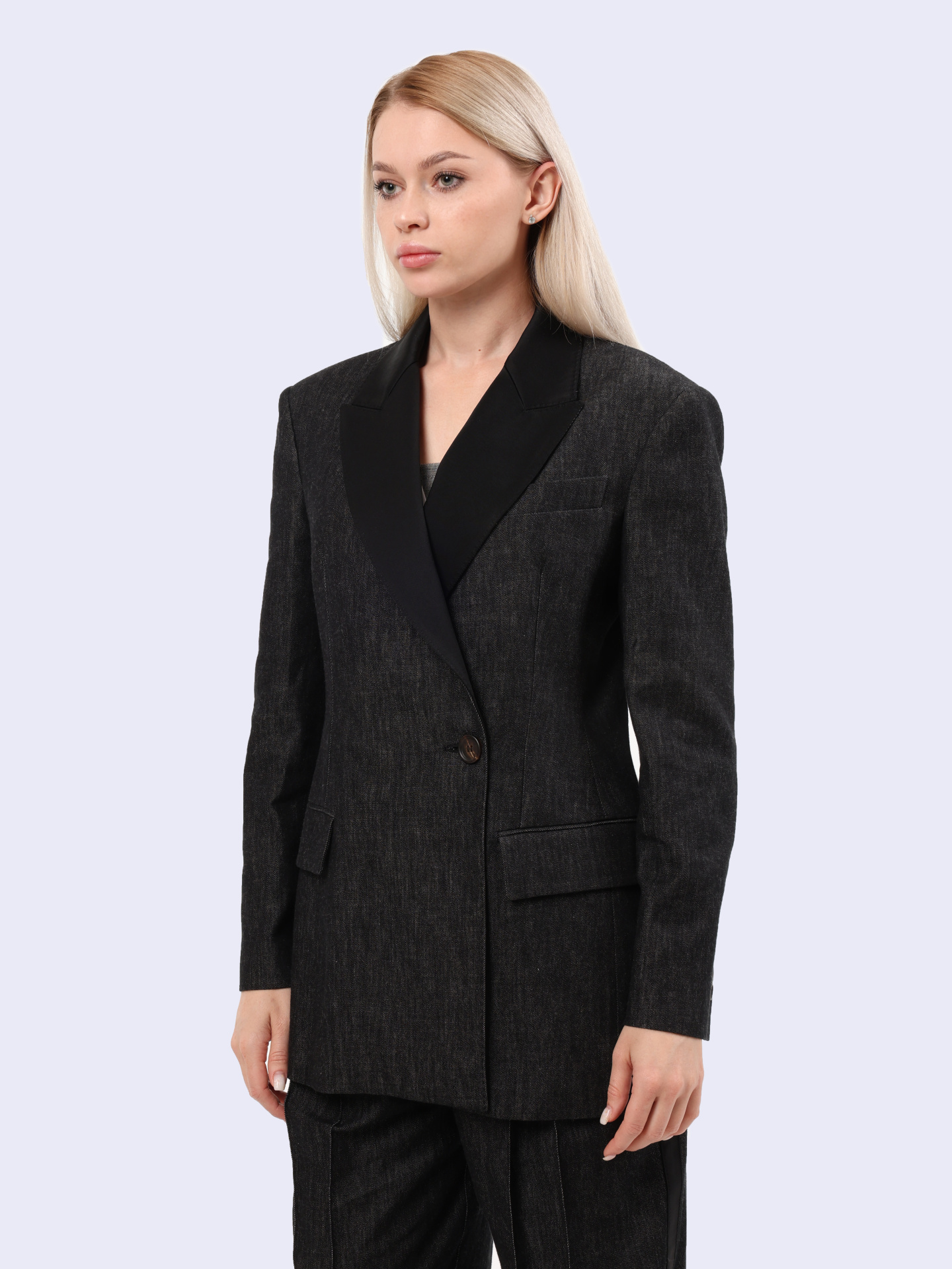 Жакет Brunello Cucinelli MB1257161 C002 джинсовый женский — купить в интернет-магазине Verdistore