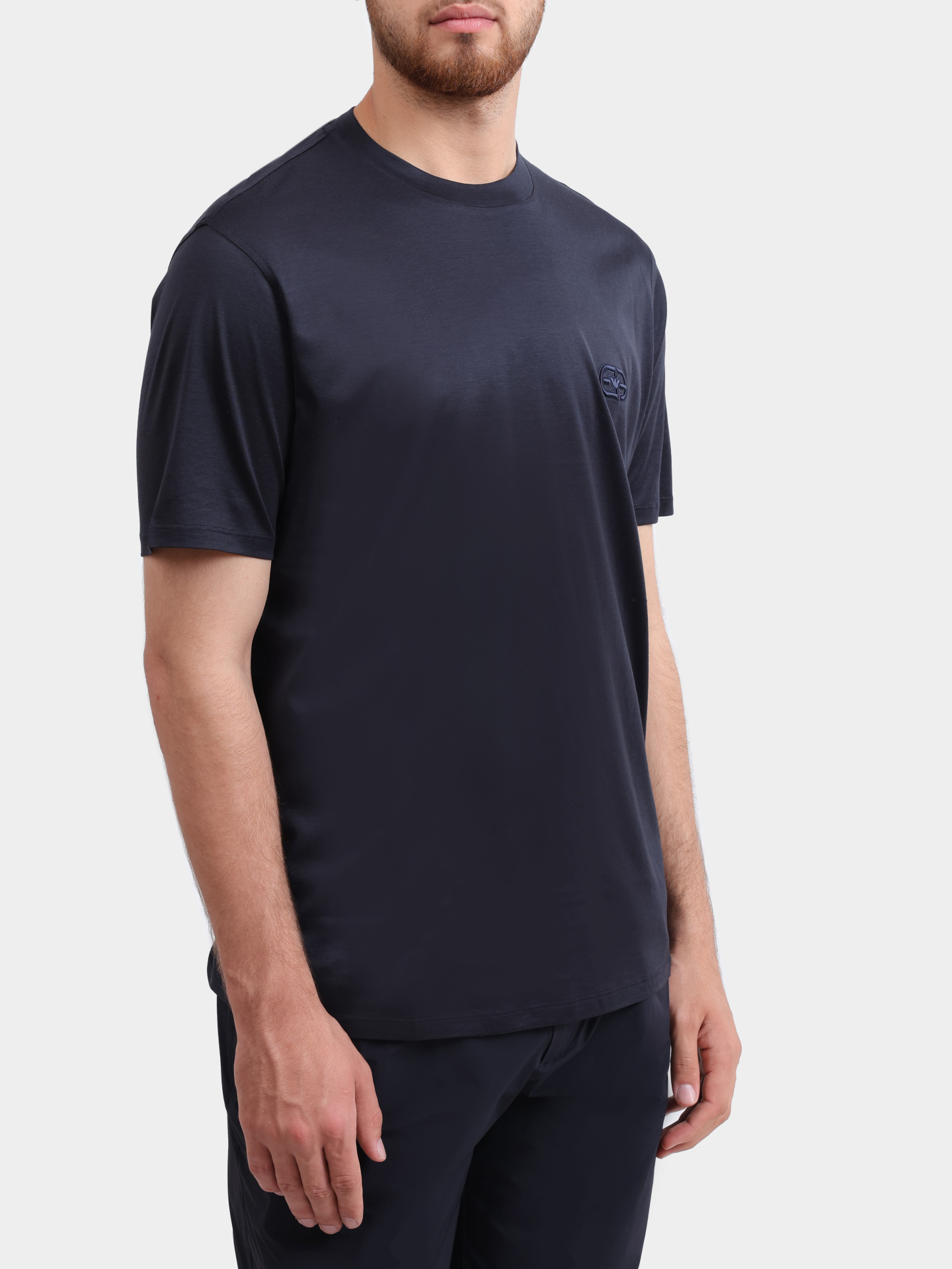 Футболка Emporio Armani EM004585 AF10017 UB118 темно-синяя мужская — купить в интернет-магазине Verdistore