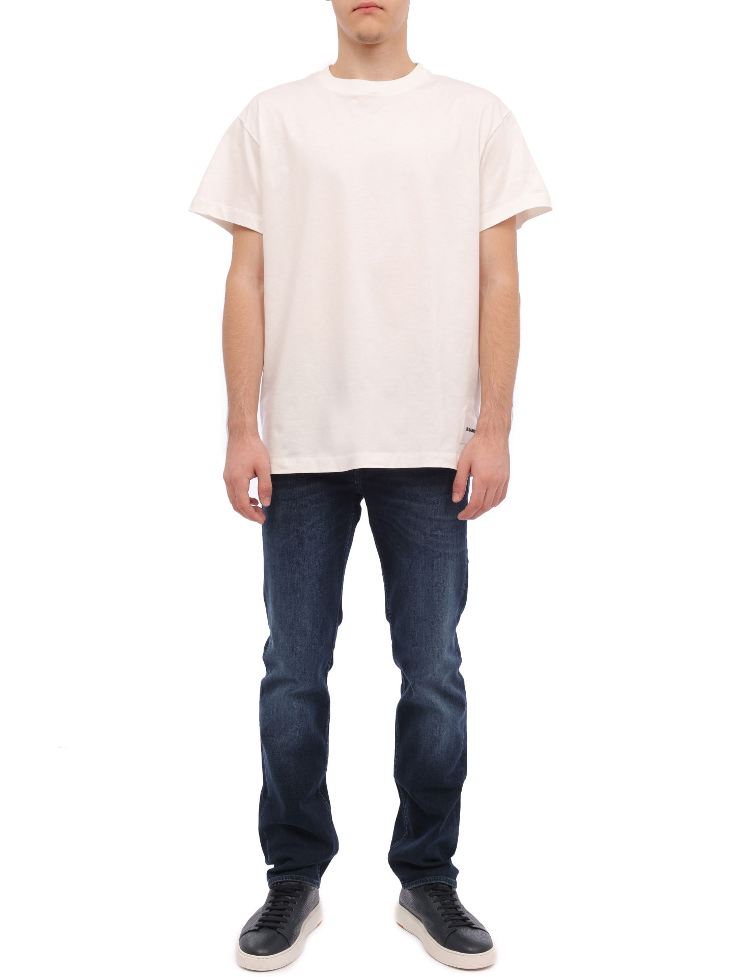 Джинсы 7 For All Mankind JSMNR750PC темно-синие мужские с потертостями  — купить в интернет-магазине Verdistore