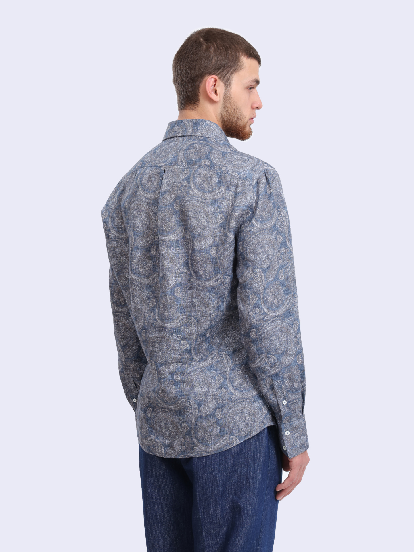 Рубашка Brunello Cucinelli MM6561716 C001 льняная мужская — купить в интернет-магазине Verdistore