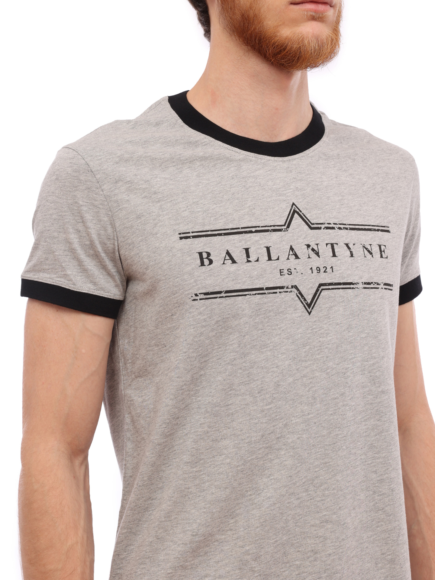 Футболка Ballantyne MMW067 серая мужская с логотипом — купить в интернет-магазине Verdistore
