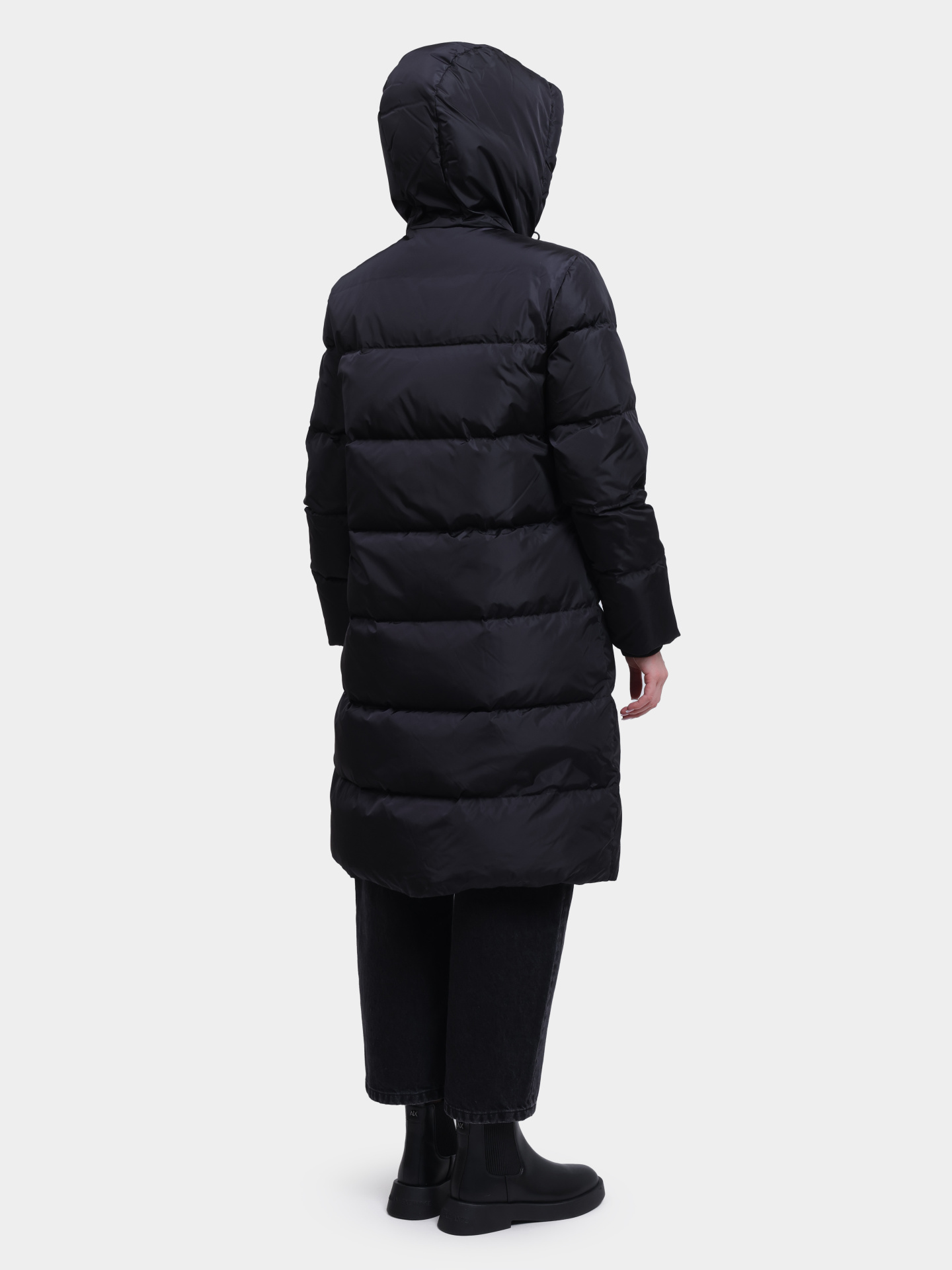Пуховик Armani Exchange AF12286 UC001 черный женский удлиненный — купить в интернет-магазине Verdistore