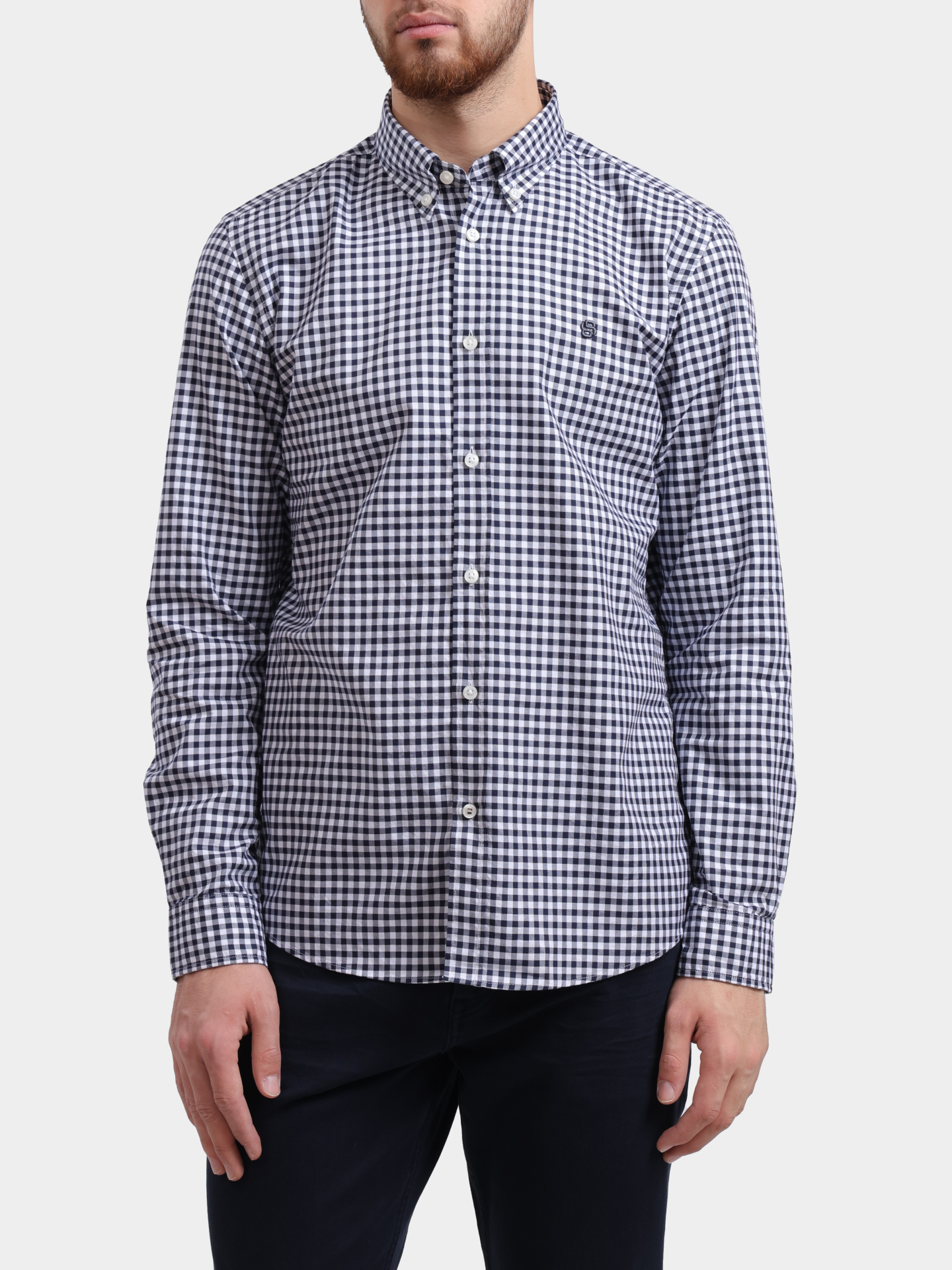 Рубашка BOSS Black 10279369 01 50561600 404 мужская с принтом в мелкую клетку  — купить в интернет-магазине Verdistore