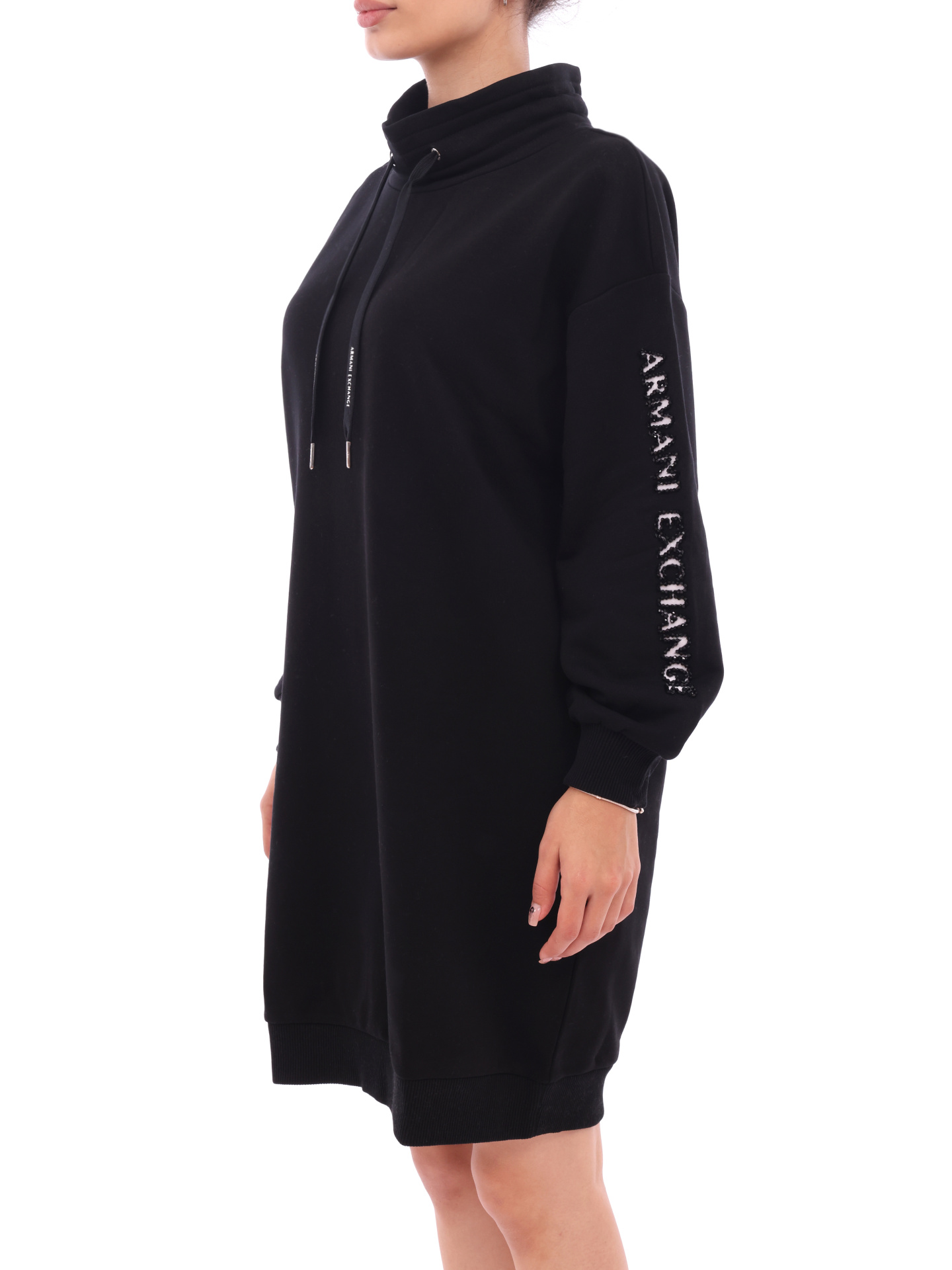 Платье Armani Exchange 6KYA78 YJ6PZ 1200 черное женское с воротом-стойкой — купить в интернет-магазине Verdistore