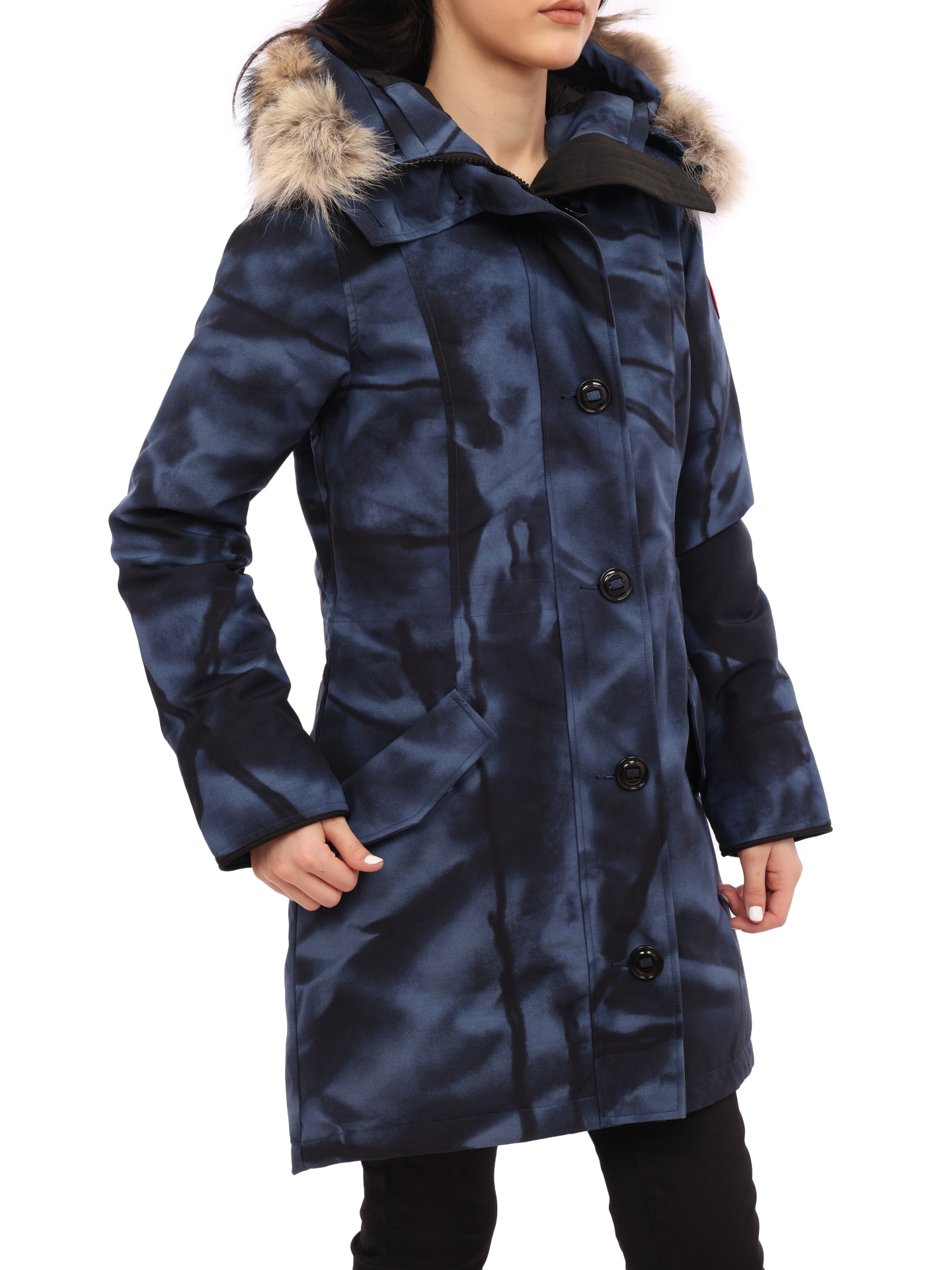 Парка Canada Goose 2580L синяя женская с принтом — купить в интернет-магазине Verdistore