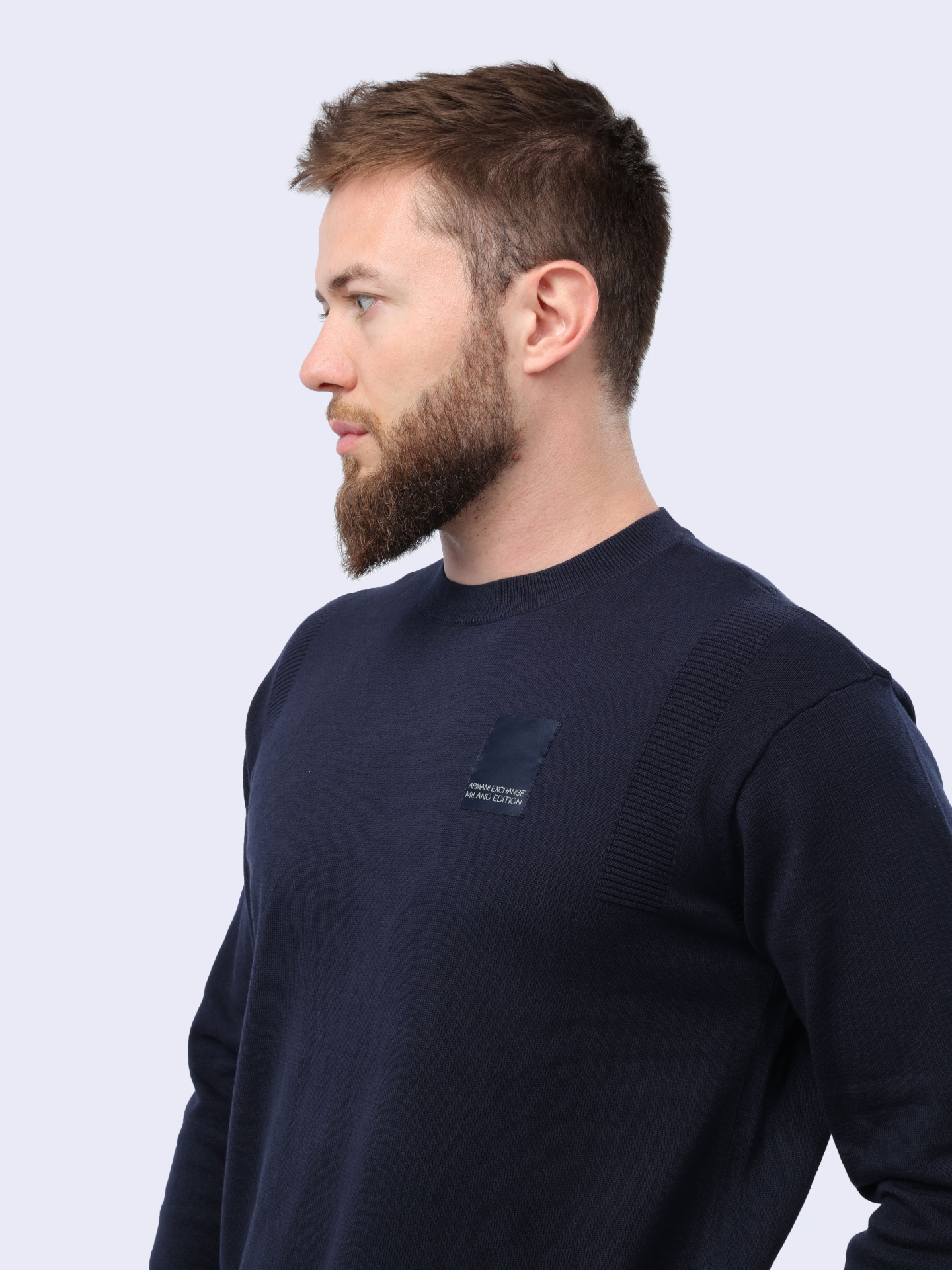 Свитер Armani Exchange 3DZM1G ZMX8Z 15CX темно-синий мужской с разрезами — купить в интернет-магазине Verdistore