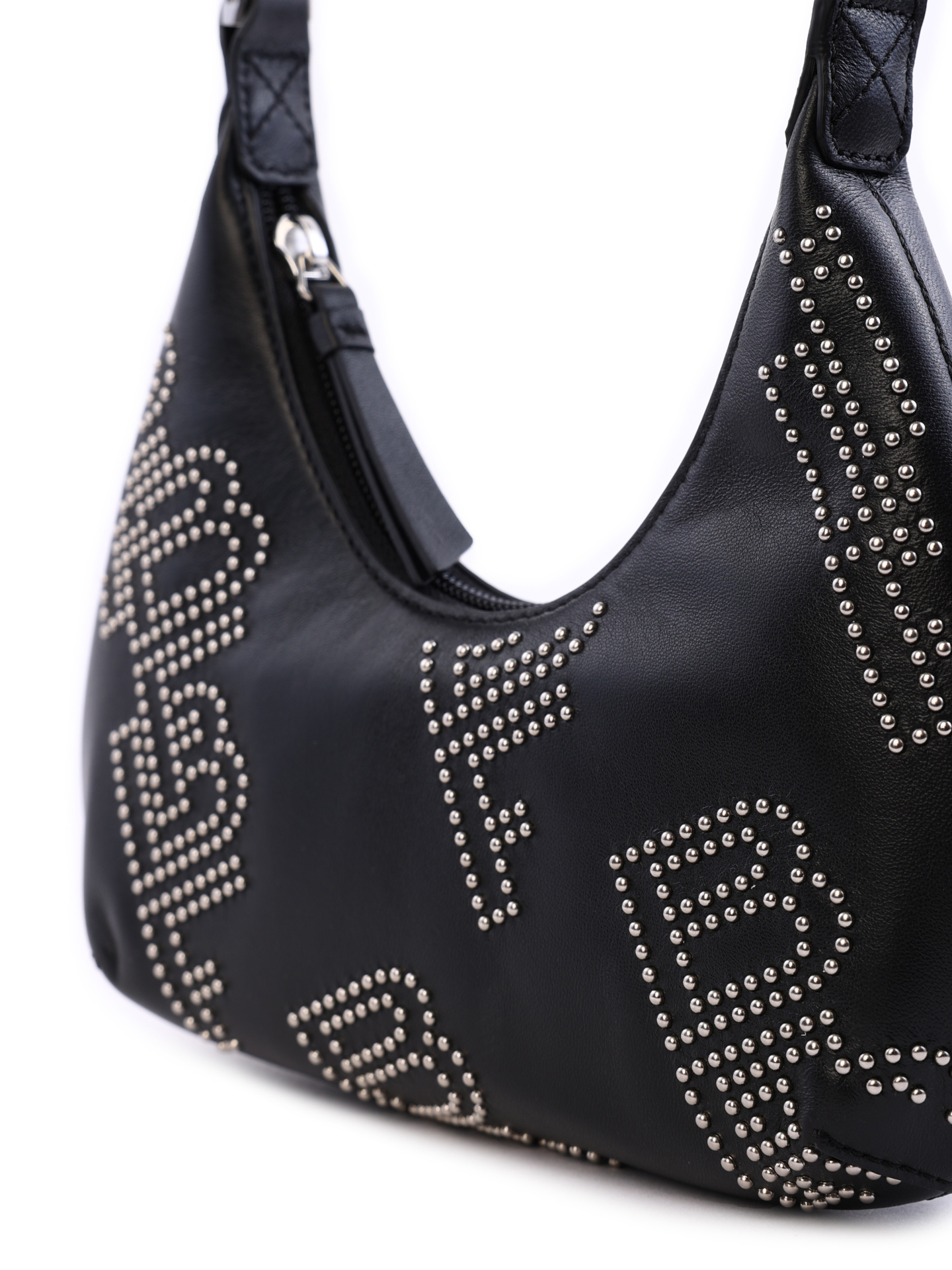 Сумка By Far 22SSBASBLSTDSMA черная женская с заклепками — купить в интернет-магазине Verdistore
