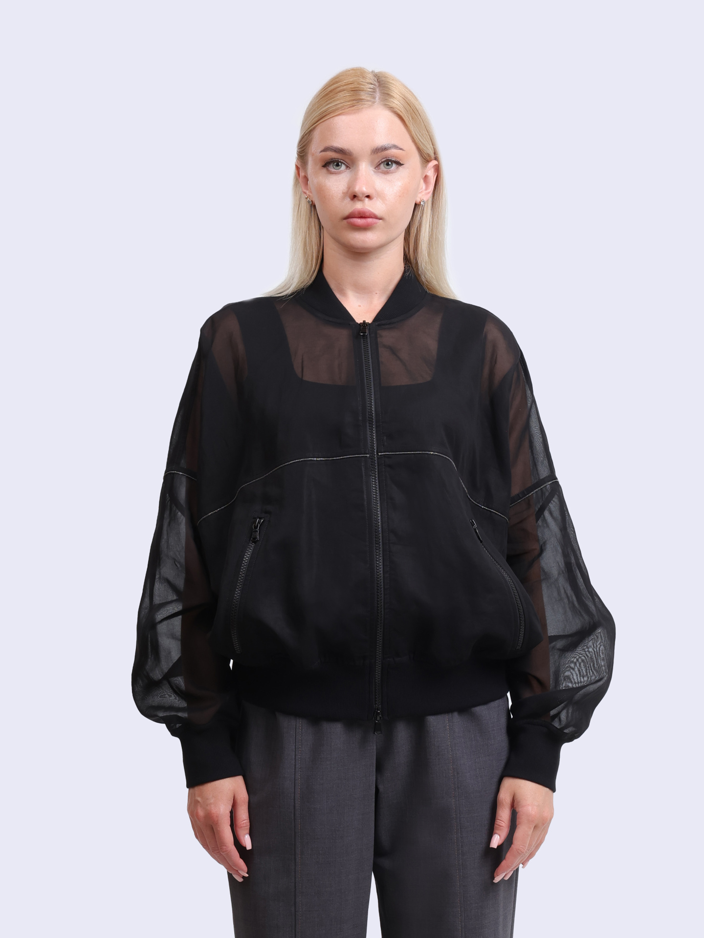 Бомбер Brunello Cucinelli MH911VE706 комбинированный женский из хлопка — купить в интернет-магазине Verdistore