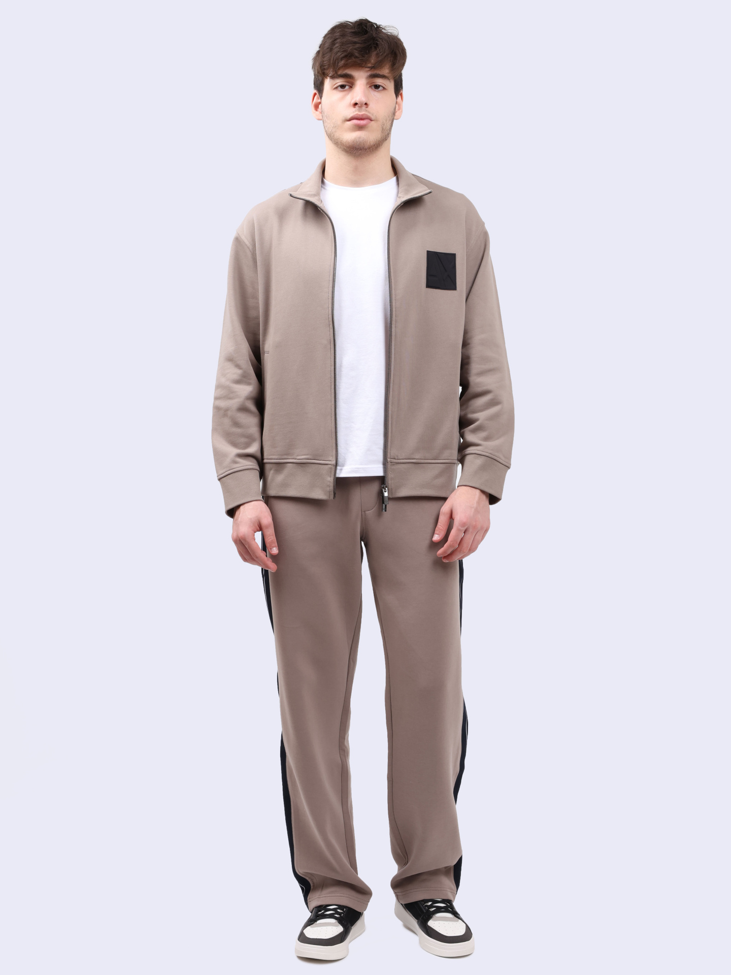 Мастерка Armani Exchange 6DZMJJ ZJ4XZ 17AC бежевая мужская — купить в интернет-магазине Verdistore