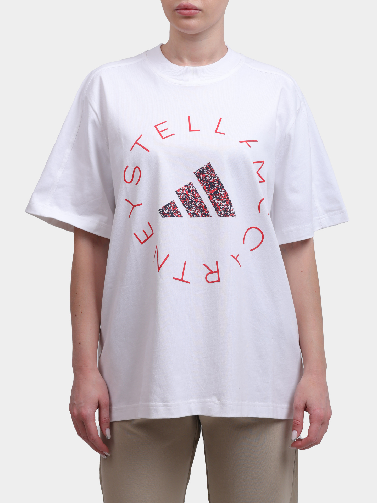 Футболка JG0975 Adidas by Stella McCartney белая женская с принтом — купить в интернет-магазине Verdistore