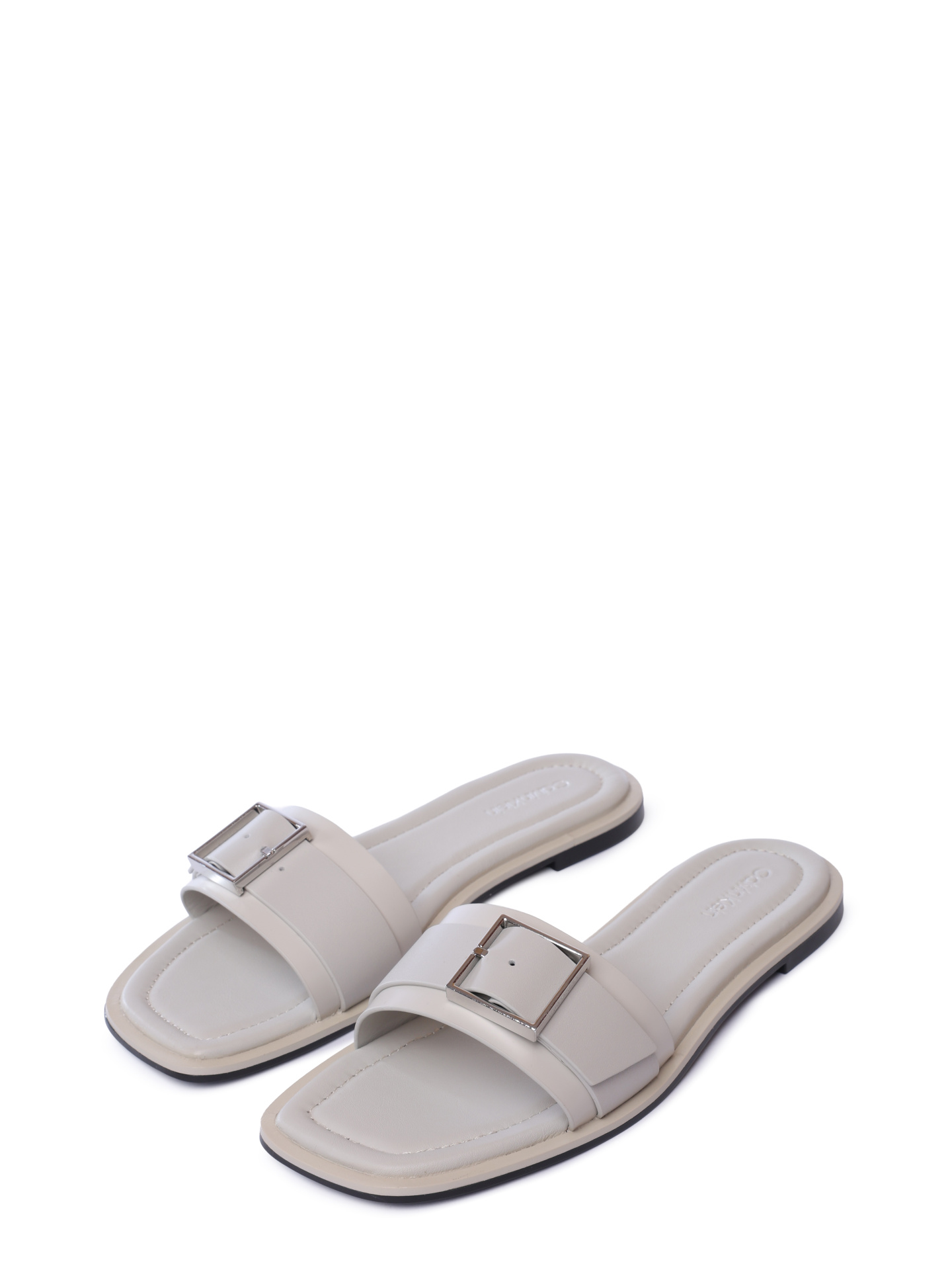 Шлепанцы Calvin Klein HW0HW02490 PDJ светло-серые женские из кожи — купить в интернет-магазине Verdistore