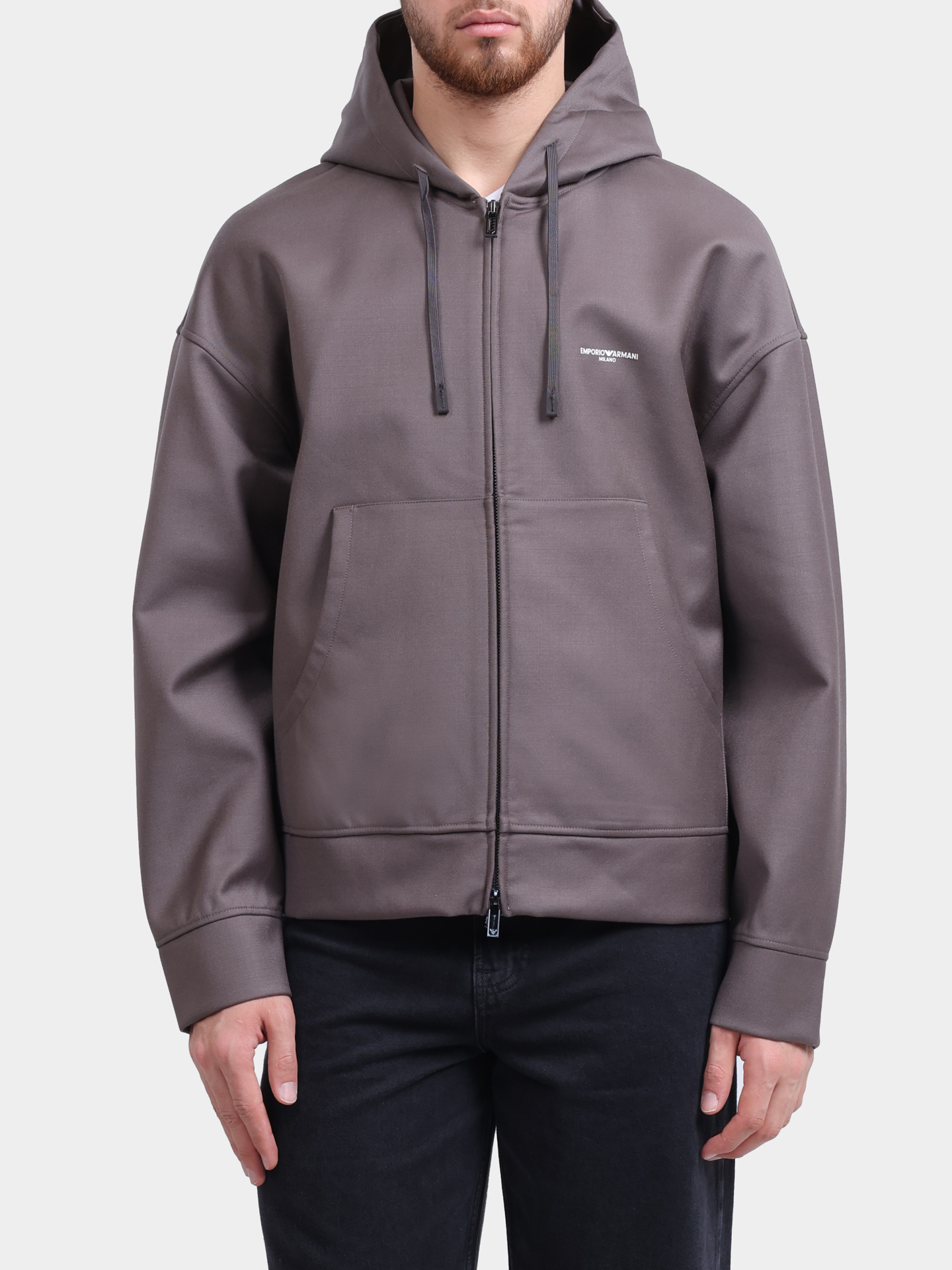 Мастерка Emporio Armani EM002879 AF18314 серая на молнии мужская  — купить в интернет-магазине Verdistore
