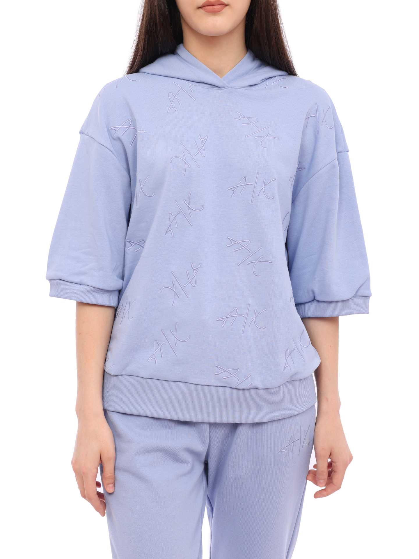 Толстовка Armani Exchange 3RYM73 YJDSZ 15CN голубая женская — купить в интернет-магазине Verdistore