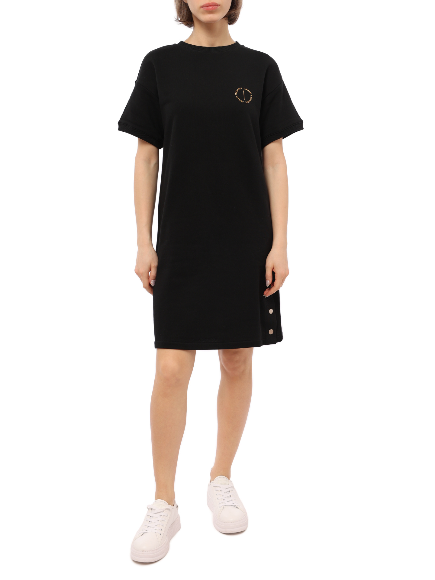 Платье Armani Exchange 6KYA84 YJ6PZ 1200 черное женское из хлопка — купить в интернет-магазине Verdistore