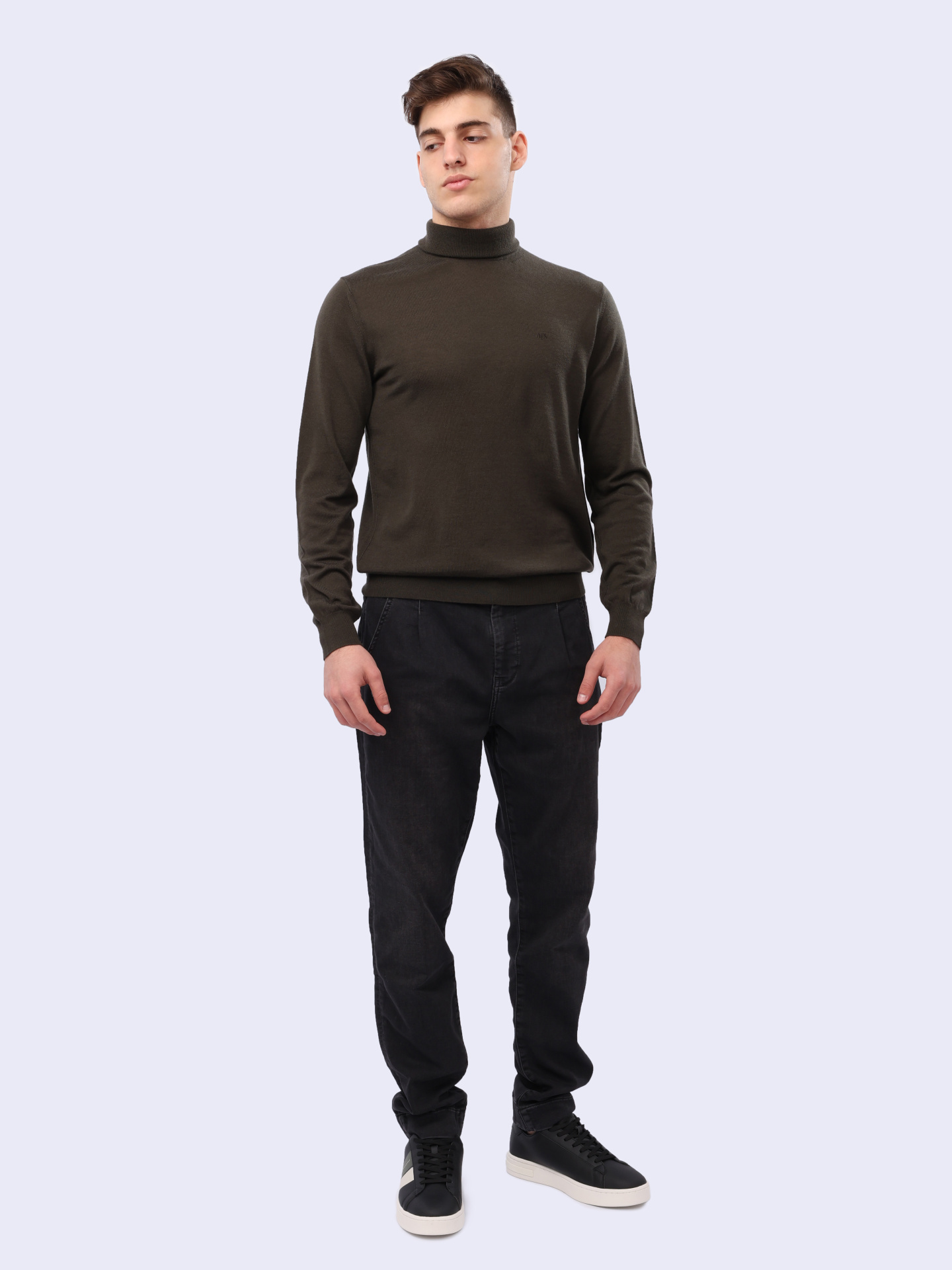 Свитер Armani Exchange 8NZM3C ZM8AZ 1897 оливковый мужской из шерсти — купить в интернет-магазине Verdistore