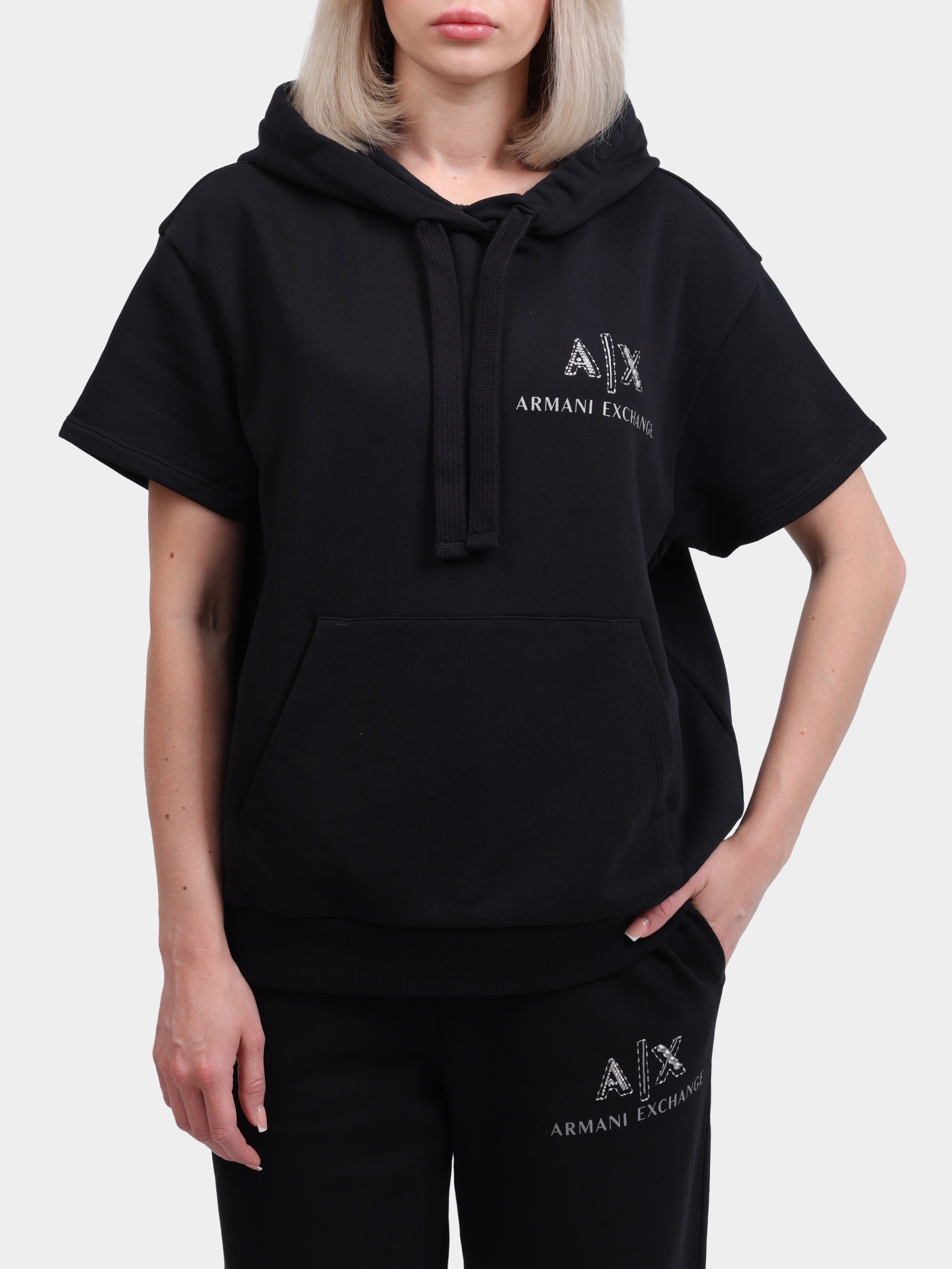 Худи Armani Exchange XW000161 AF11851 UC001 хлопковое женское — купить в интернет-магазине Verdistore