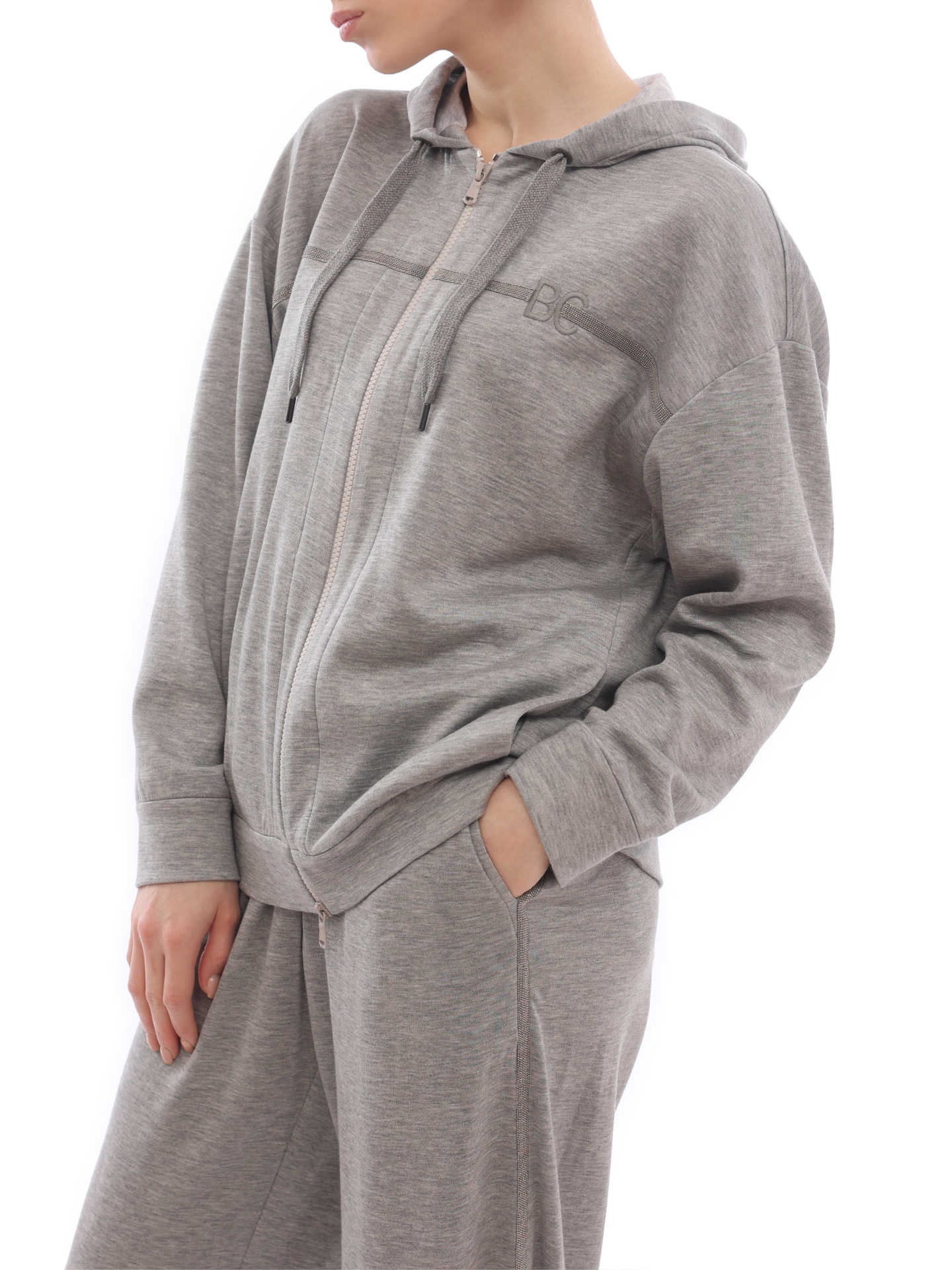 Толстовка Brunello Cucinelli MD828BN406 C571 серая женская — купить в интернет-магазине Verdistore