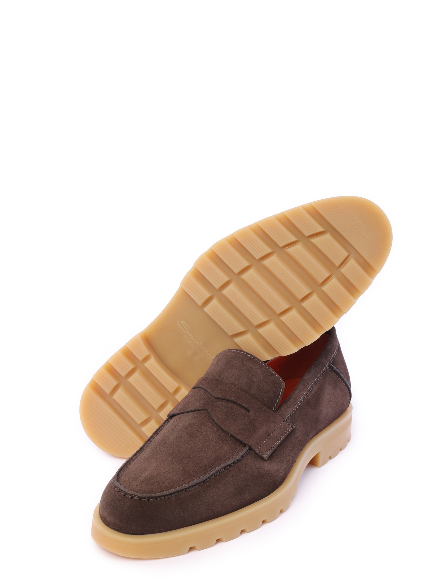 Лоферы коричневые на бежевой изогнутой подошве  — купить в интернет-магазине Verdistore