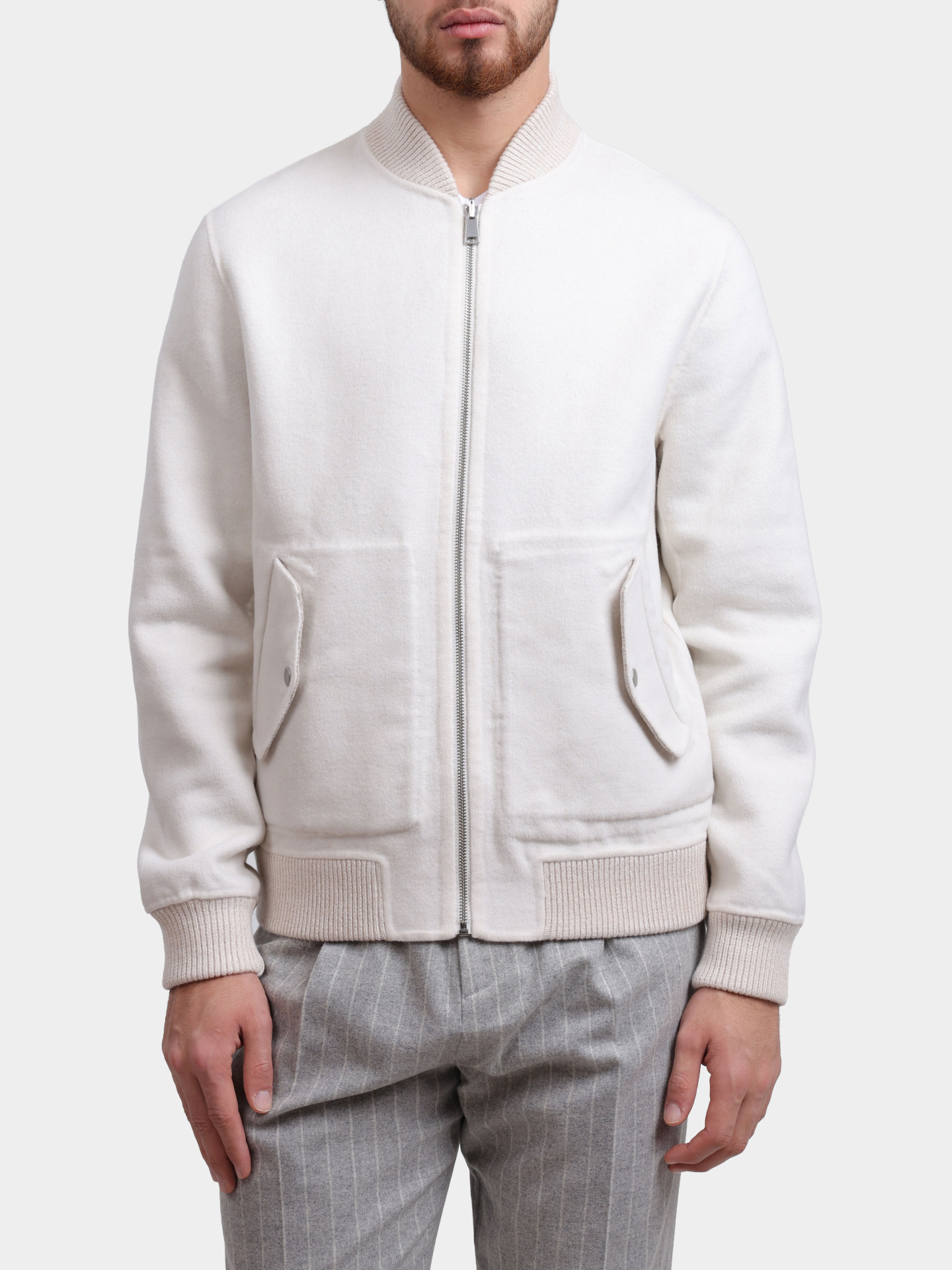 Бомбер Paul Taylor PT7JK F016 001 молочный мужской — купить в интернет-магазине Verdistore